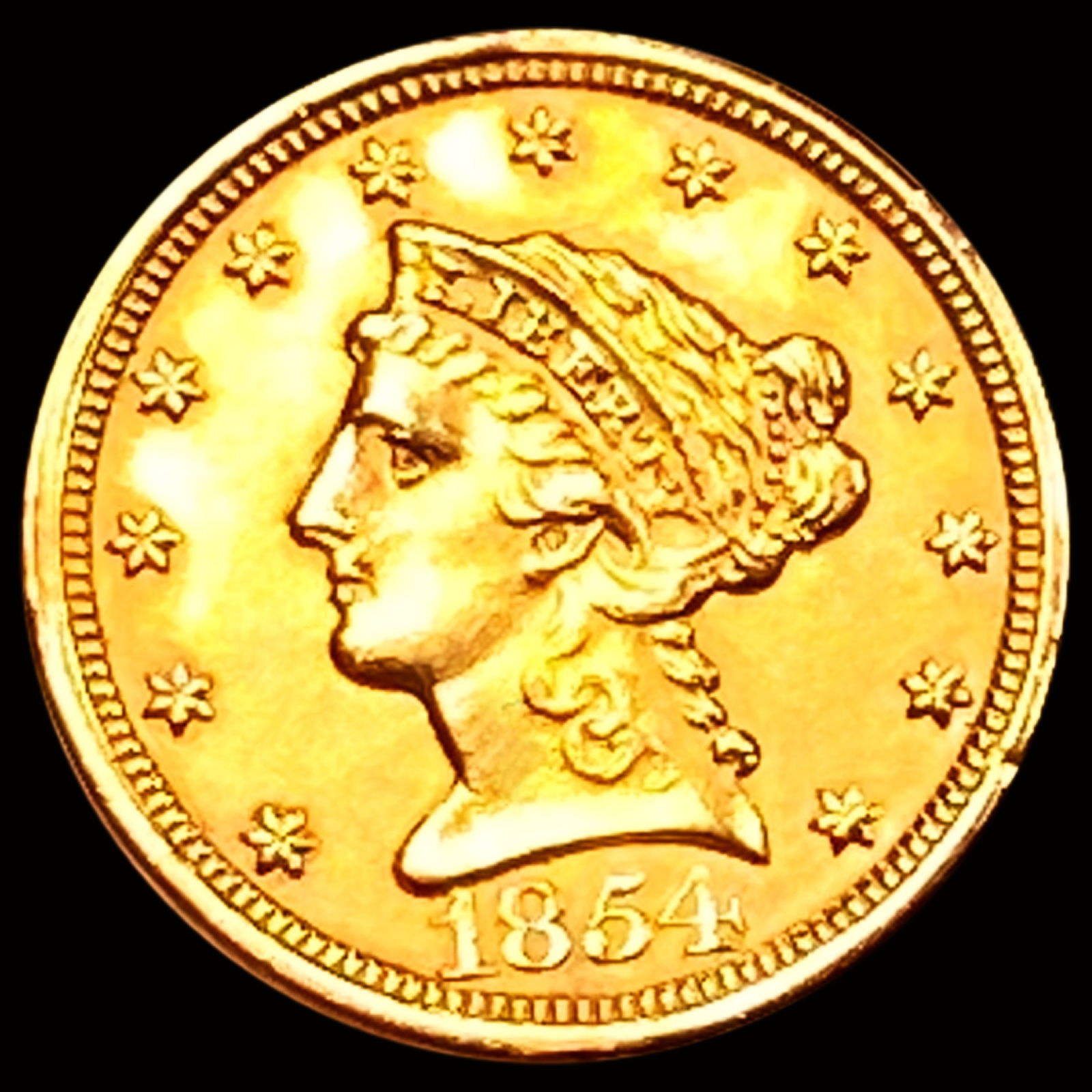 1854 $2.50 Gold Quarter Eagle UNCIRCULATED (1 of 2)