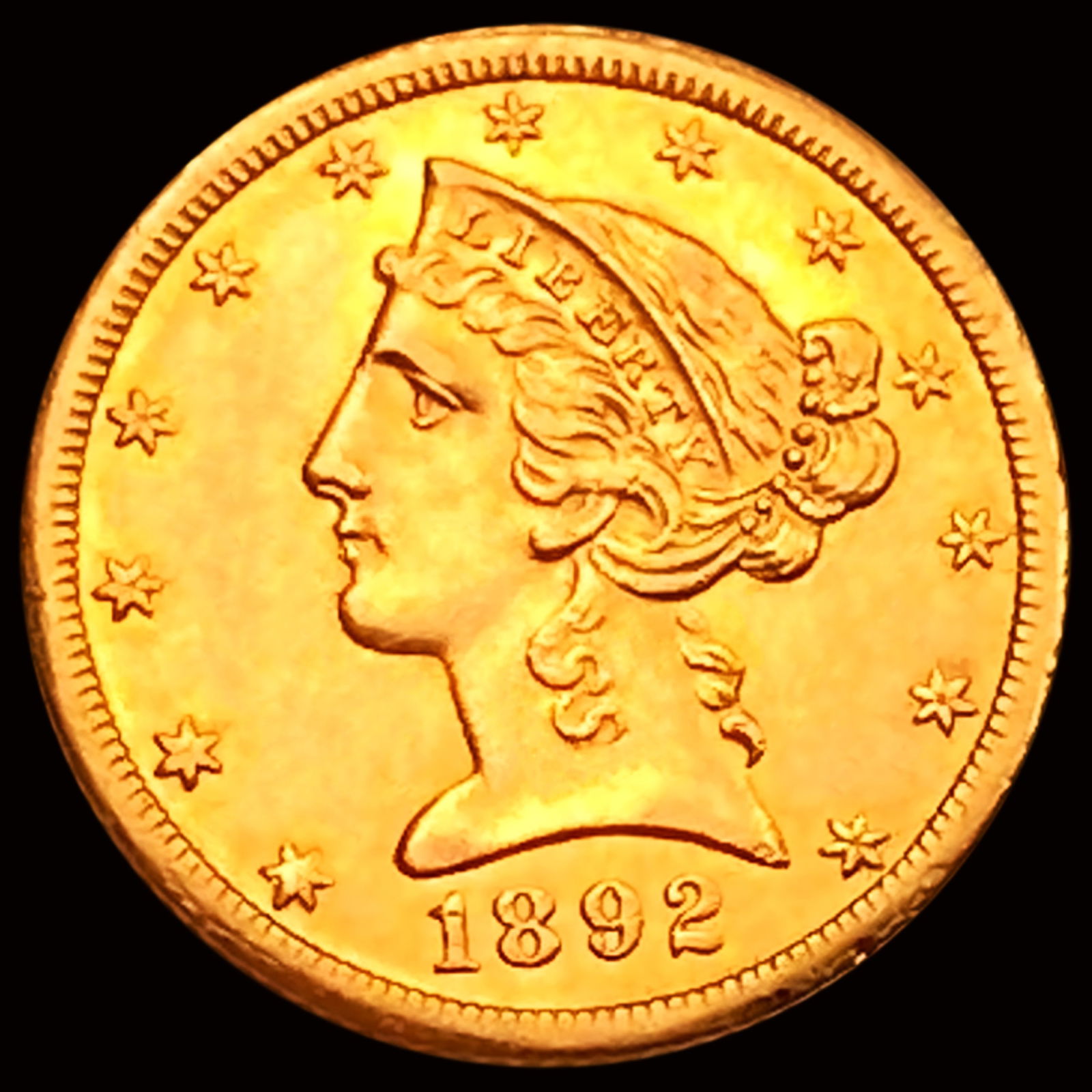 1892-CC $5 Gold Half Eagle CHOICE BU (1 of 2)