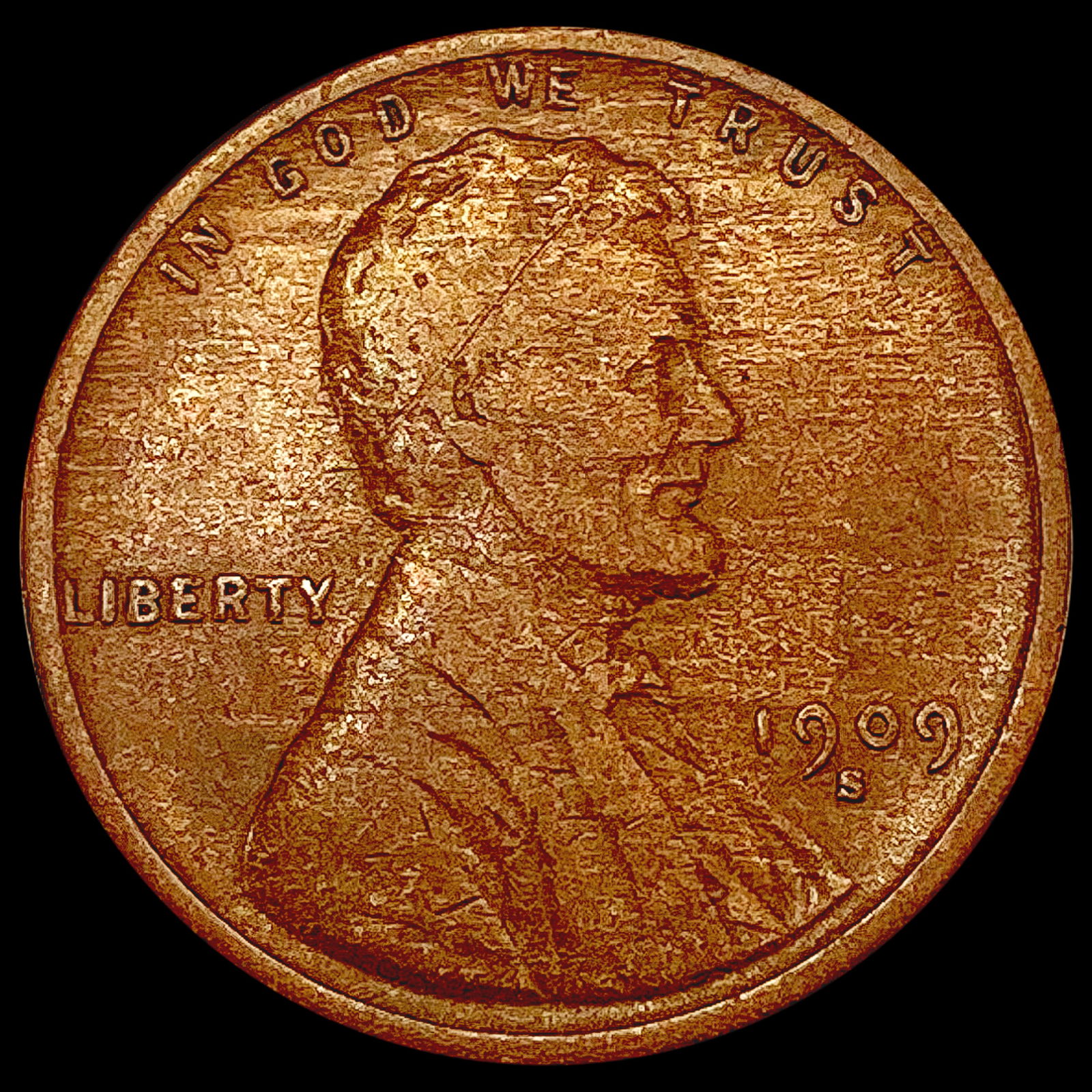 1909-S Wheat Cent LIGHTLY CIRCULATED (1 of 2)