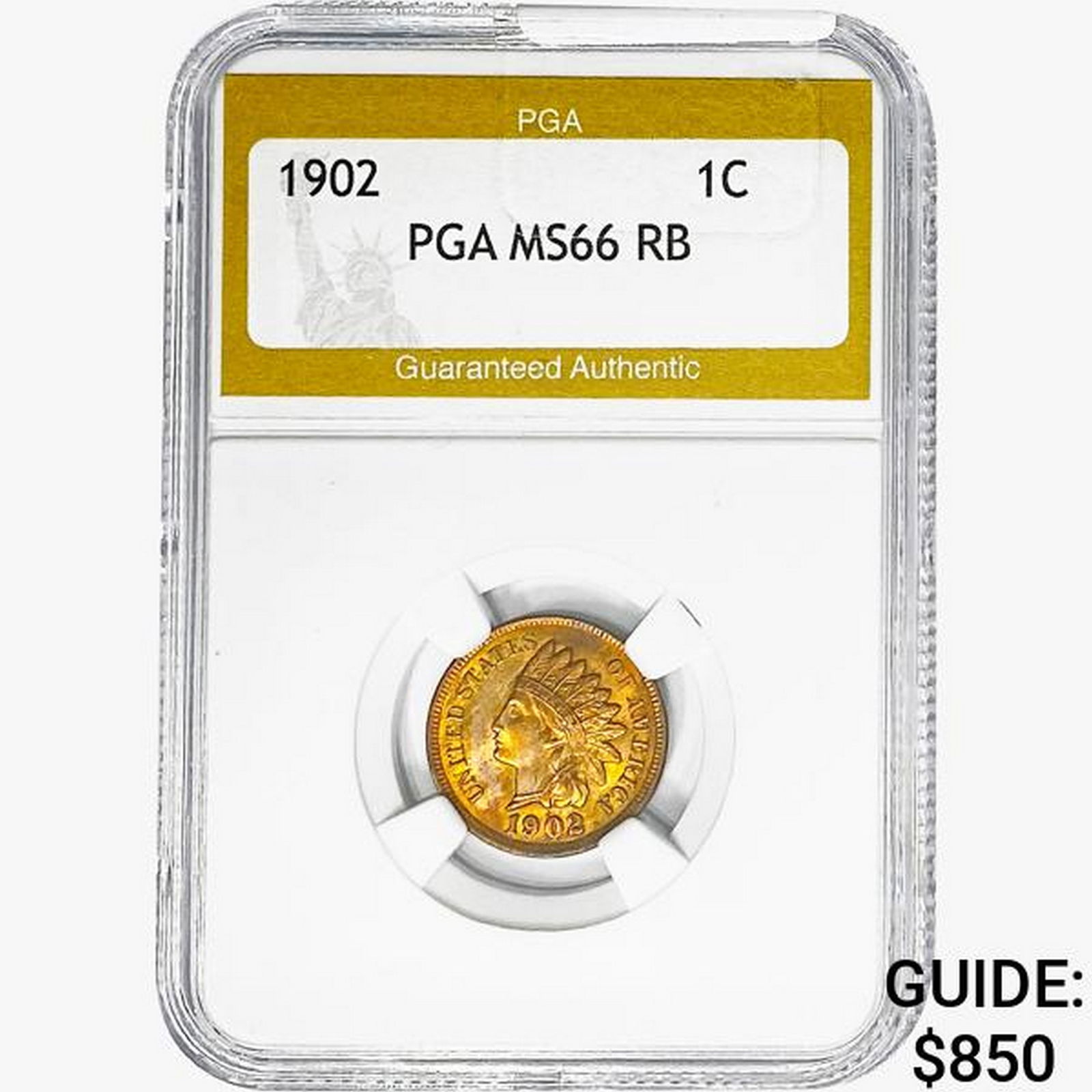 1902 Indian Head Cent PGA MS66 RB (1 of 2)