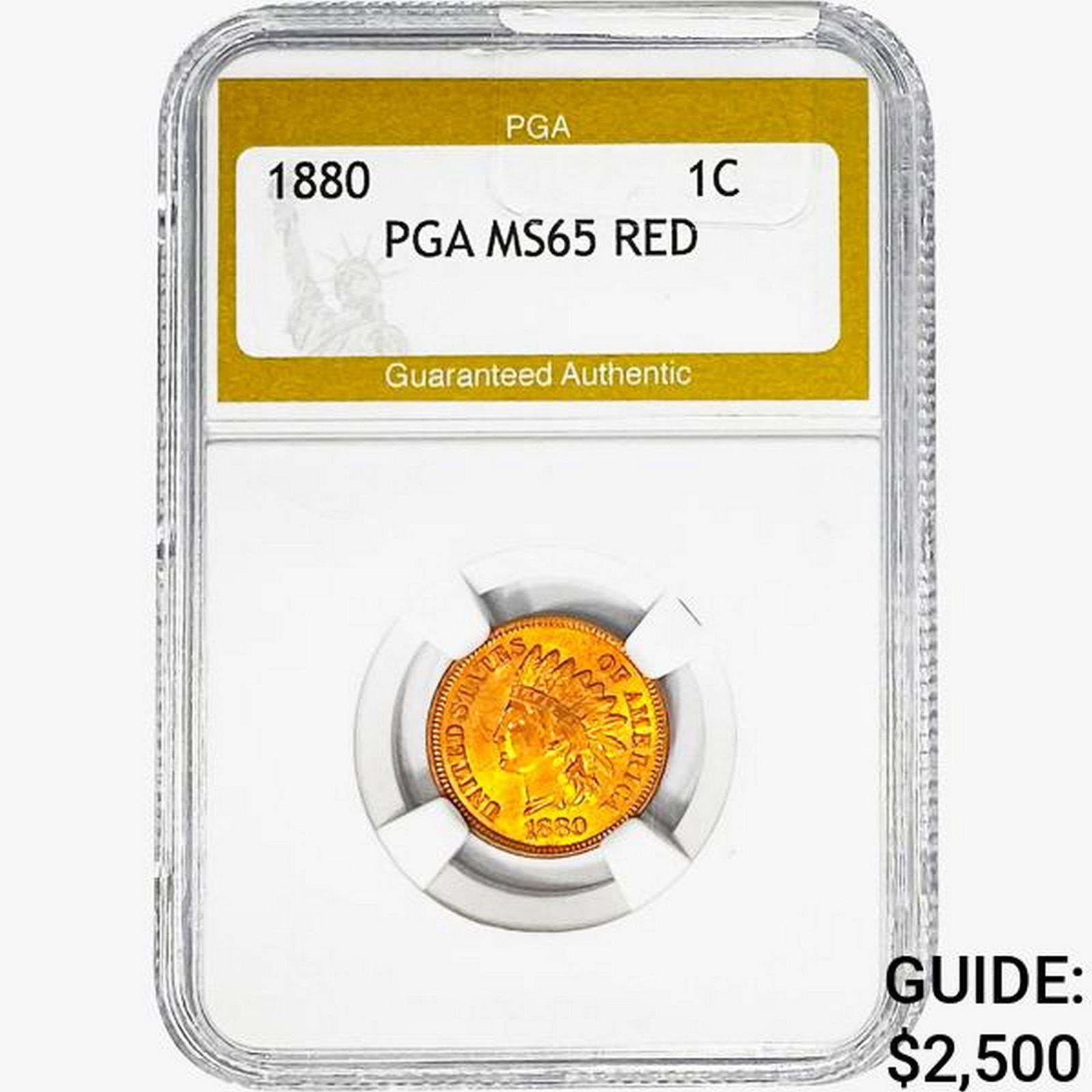 1880 Indian Head Cent PGA MS65 RED (1 of 2)
