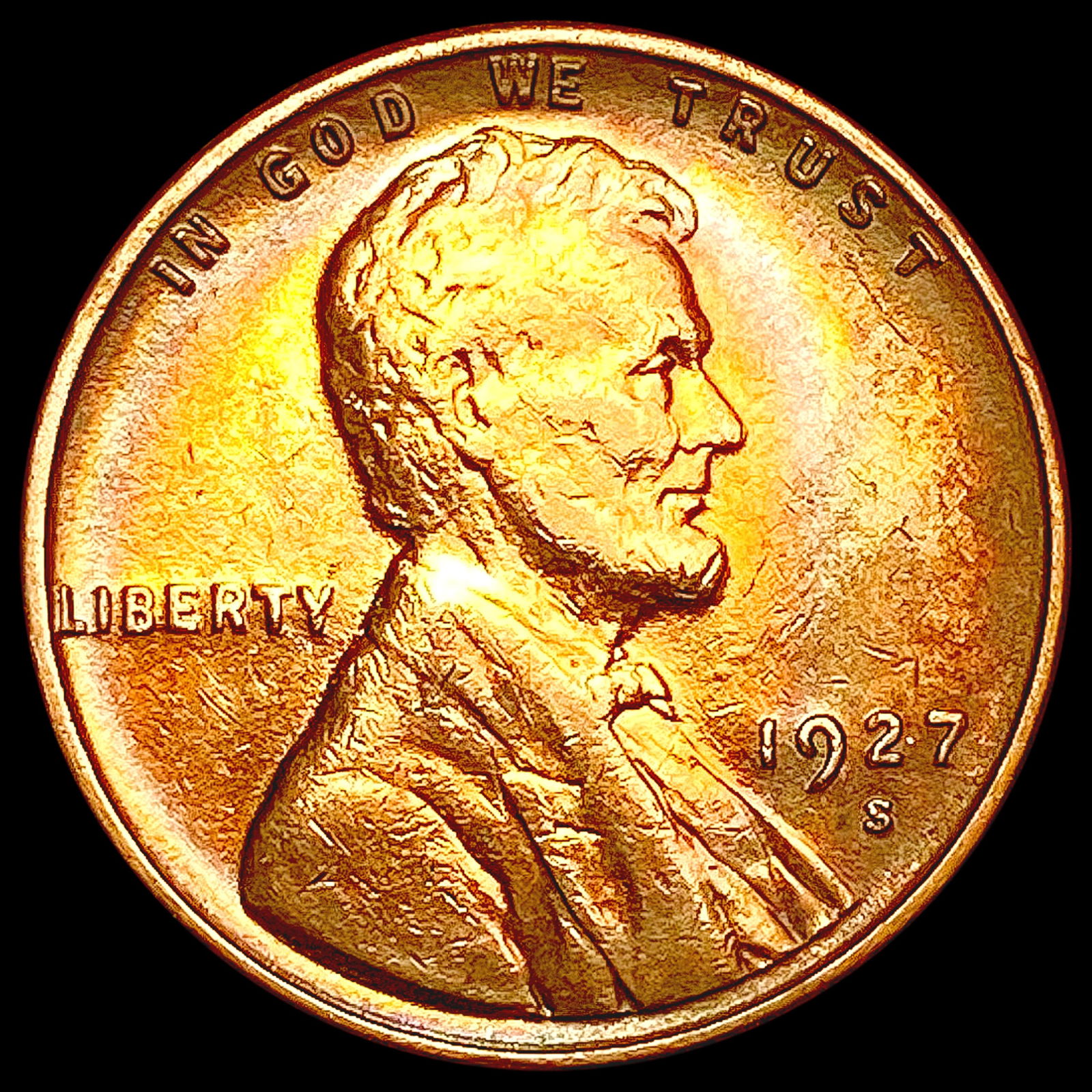 1927-S Wheat Cent CLOSELY UNCIRCULATED (1 of 2)