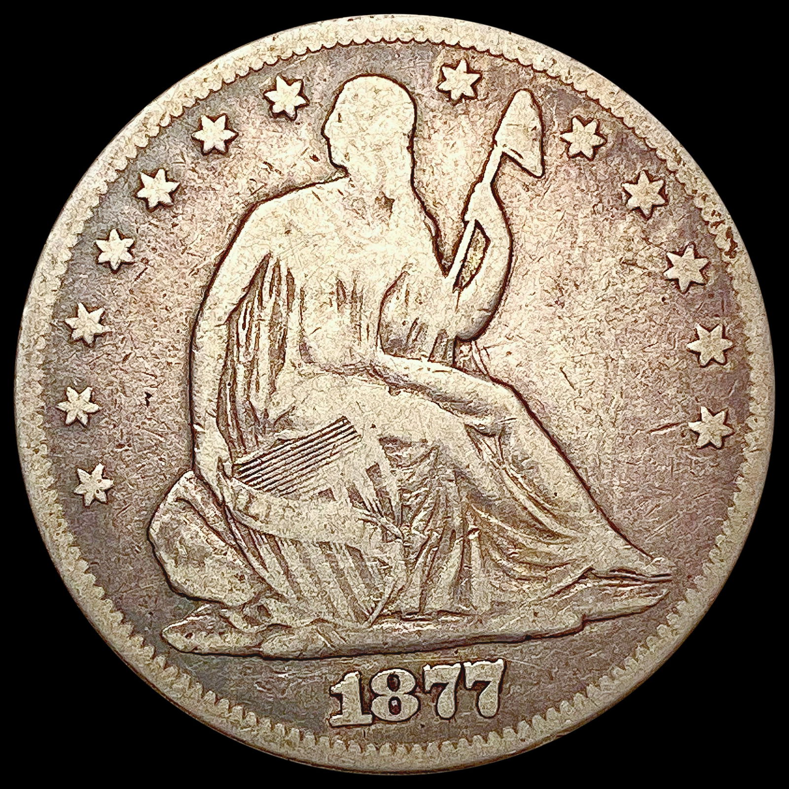 1877 Seated Liberty Half Dollar ABOUT UNCIRCULATED (1 of 2)