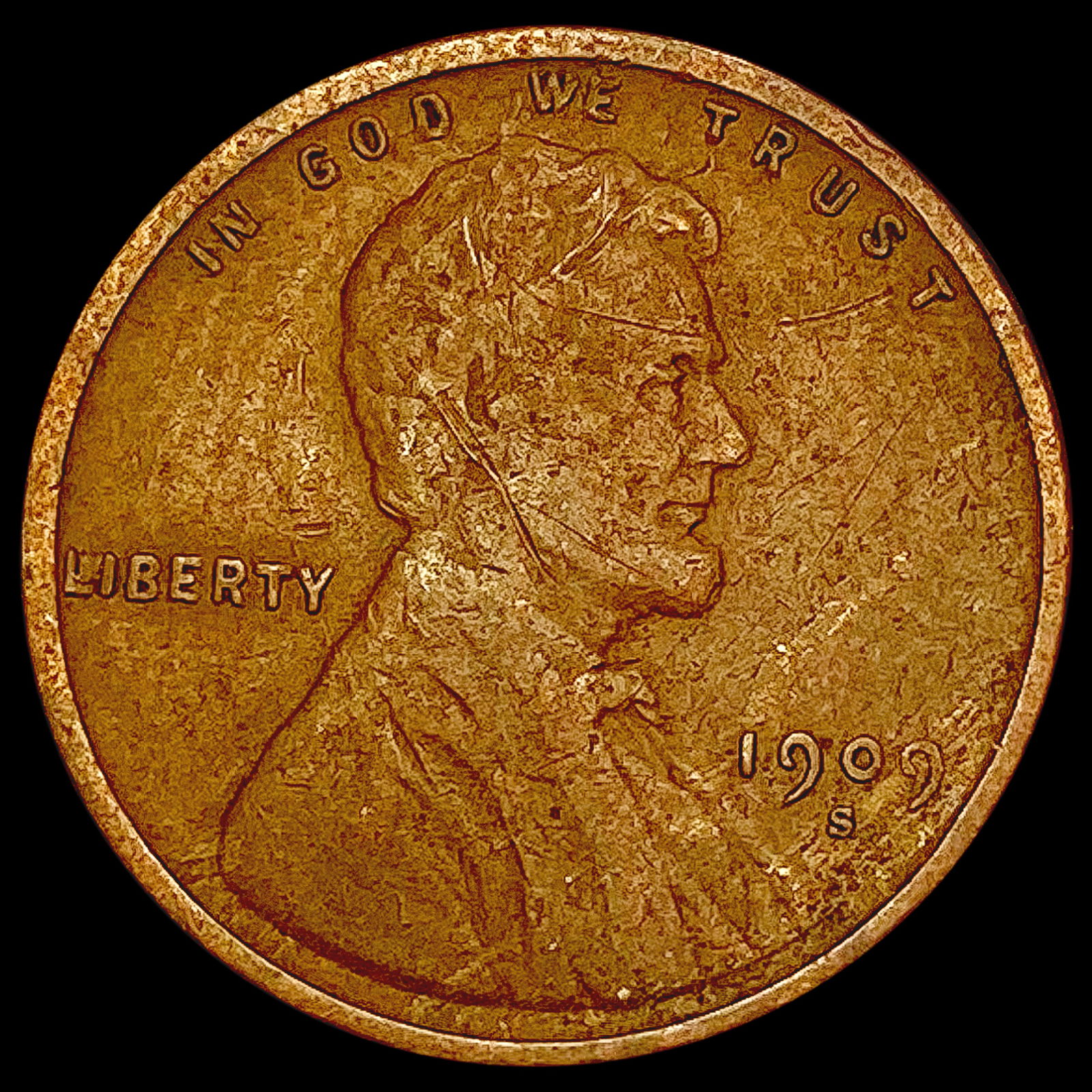 1909-S Wheat Cent LIGHTLY CIRCULATED (1 of 2)
