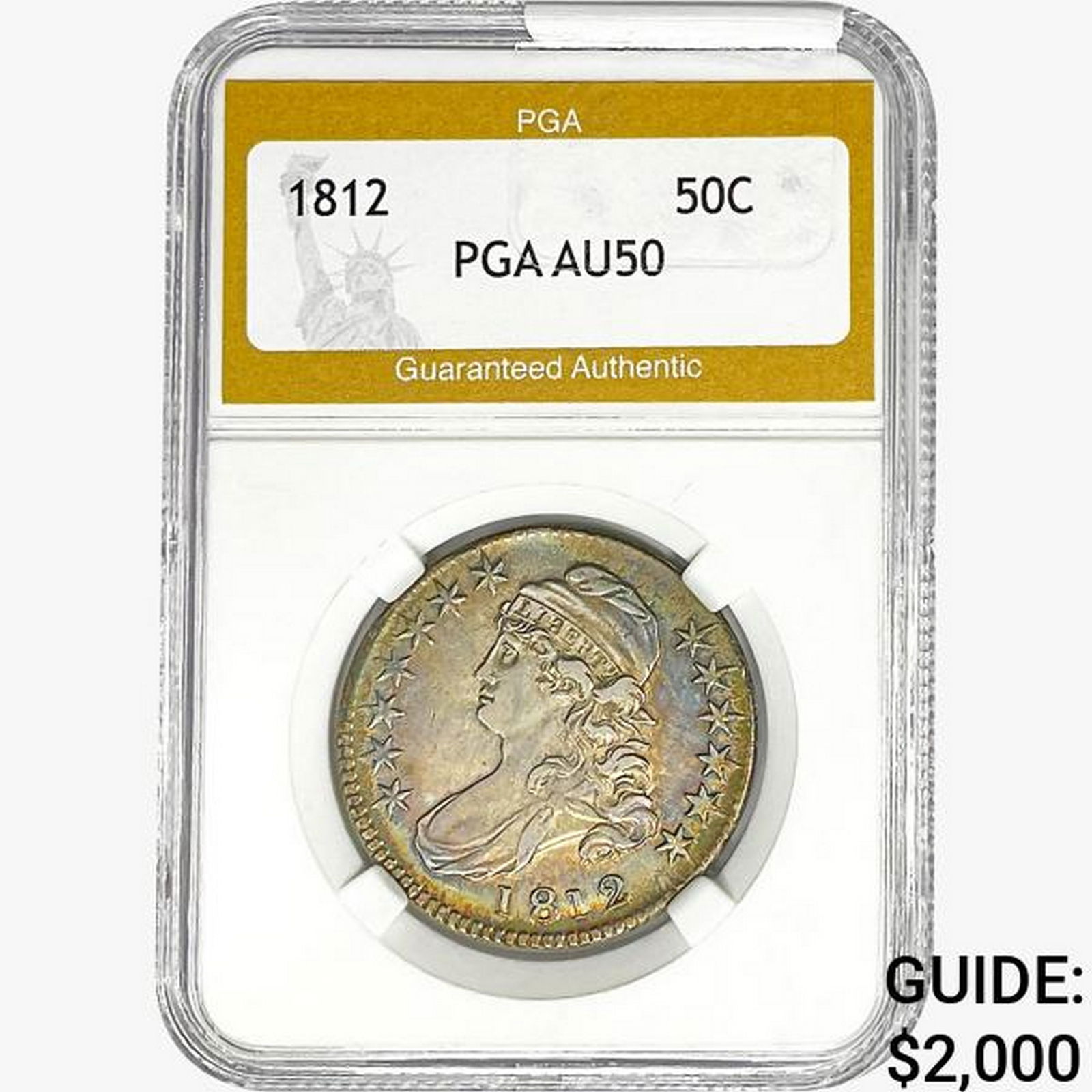1812 Capped Bust Half Dollar PGA AU50 (1 of 2)