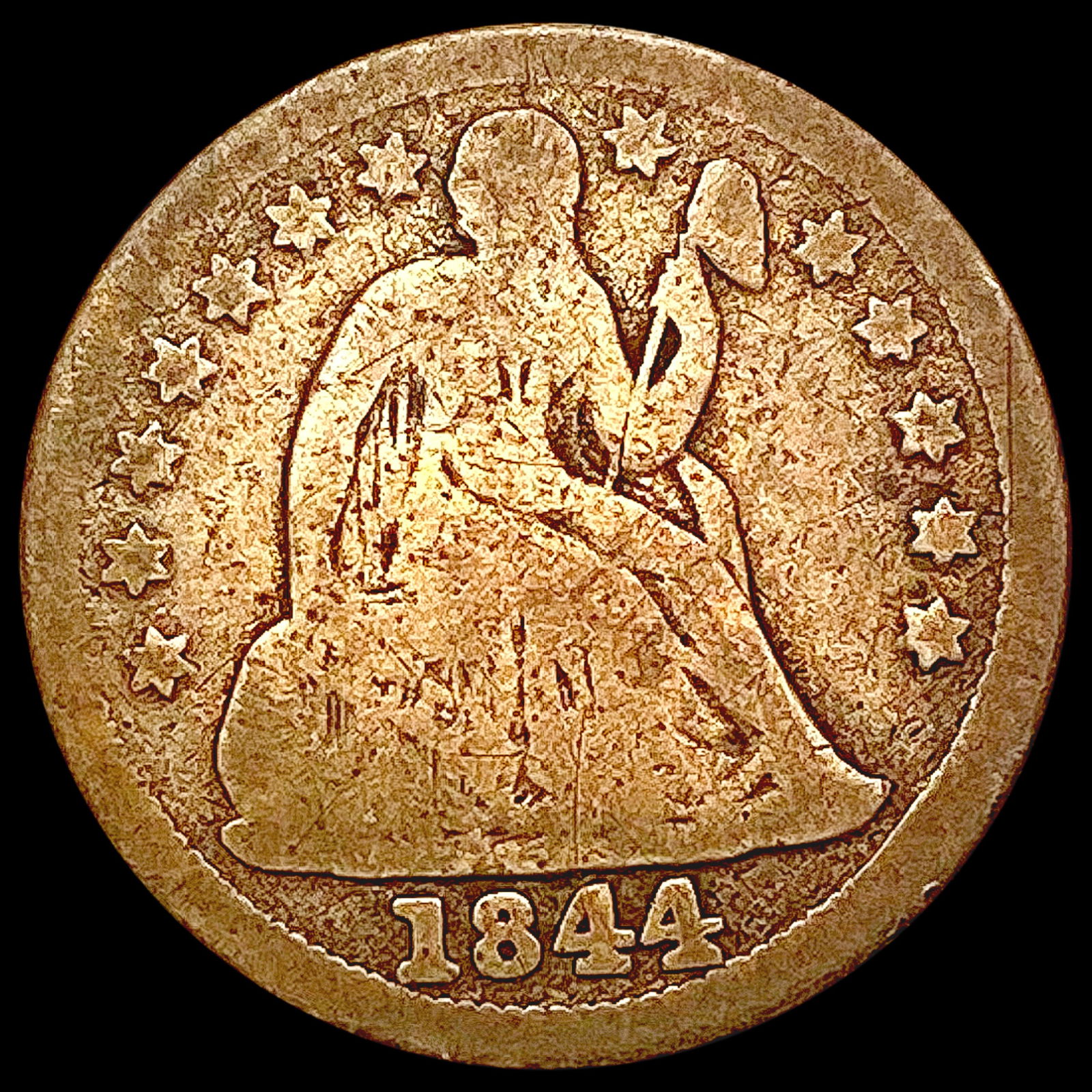 1844 Seated Liberty Dime NICELY CIRCULATED (1 of 2)