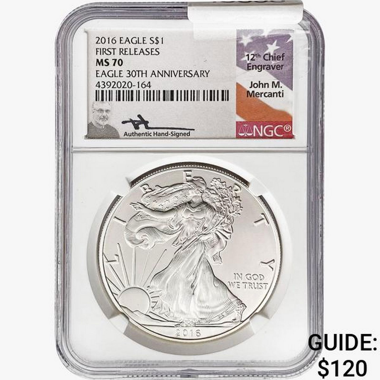 2016 Silver Eagle NGC MS70 First Releases, 30th ANN. (1 of 2)