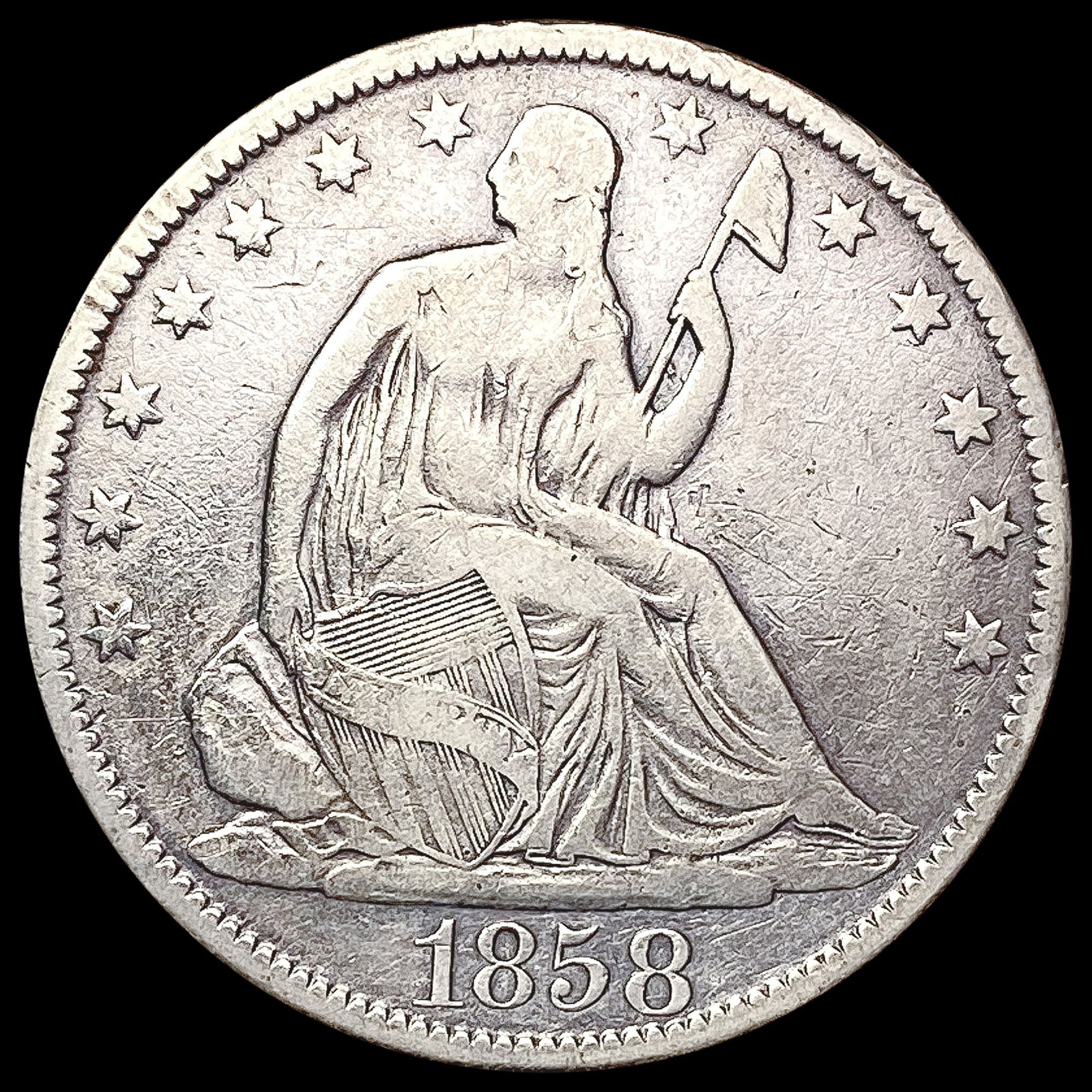 1858-O Seated Liberty Half Dollar LIGHTLY CIRCULATED (1 of 2)