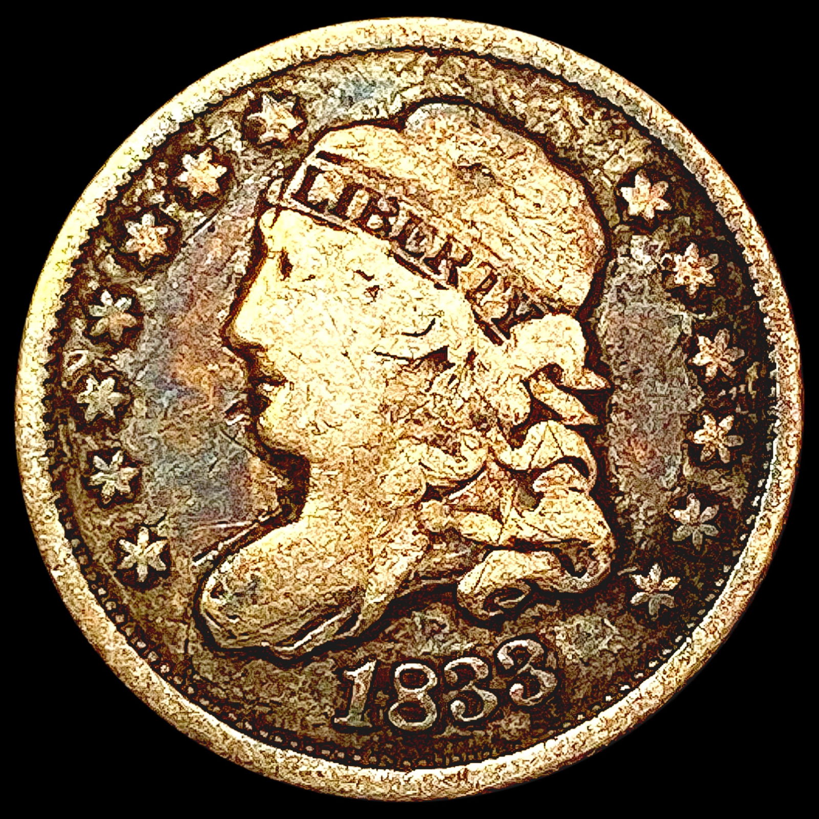 1833 Capped Bust Half Dime NICELY CIRCULATED (1 of 2)