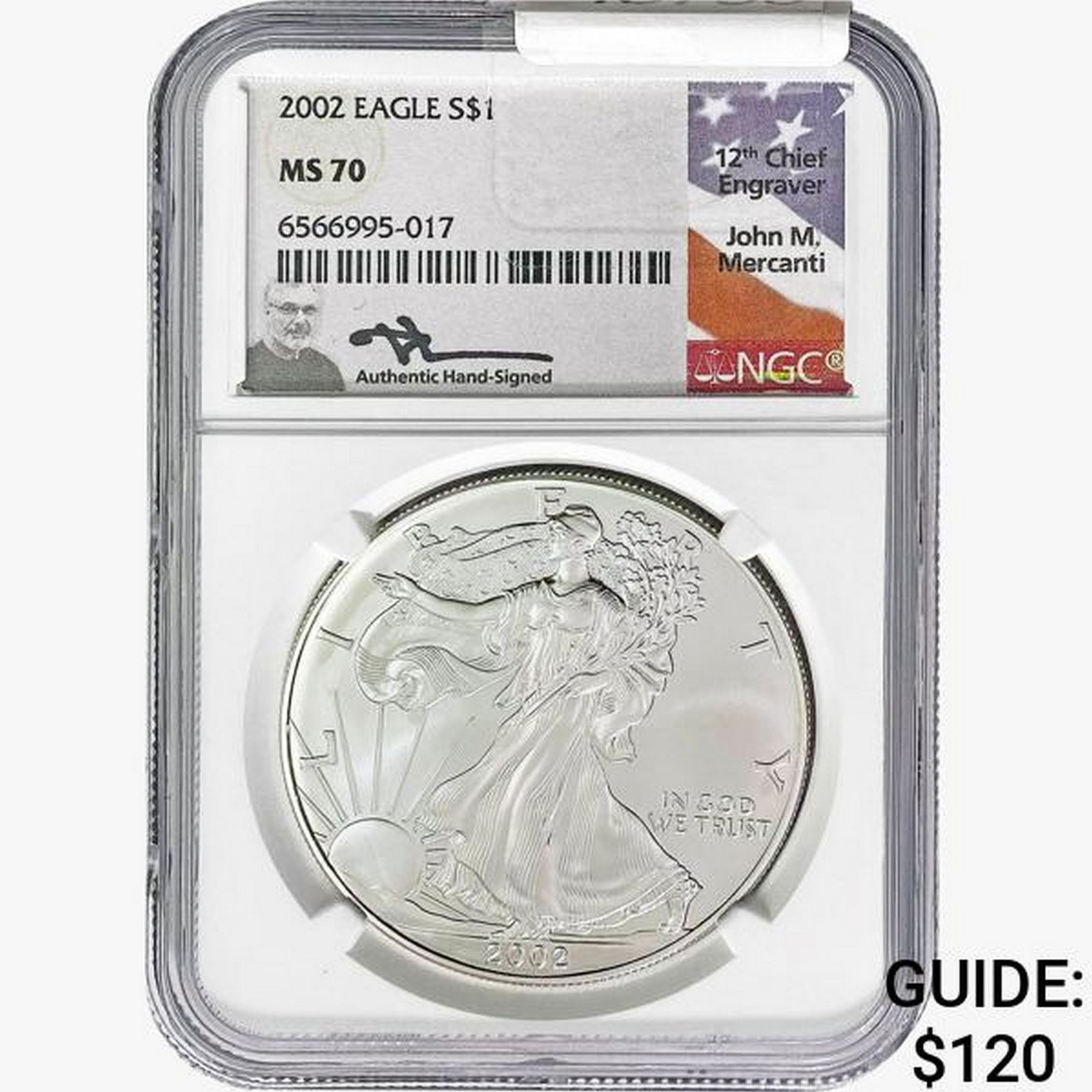 2002 Silver Eagle NGC MS70 (1 of 2)