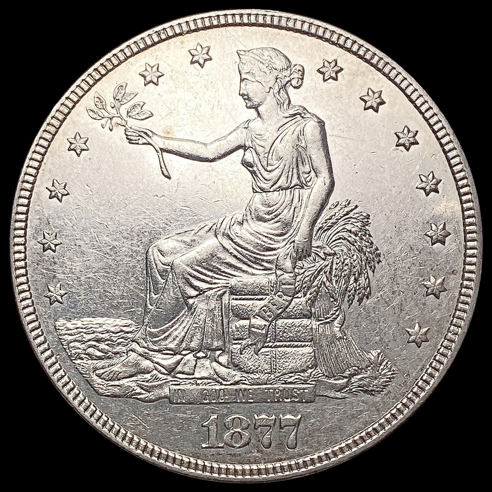 1877 Silver Trade Dollar CHOICE BU (1 of 2)