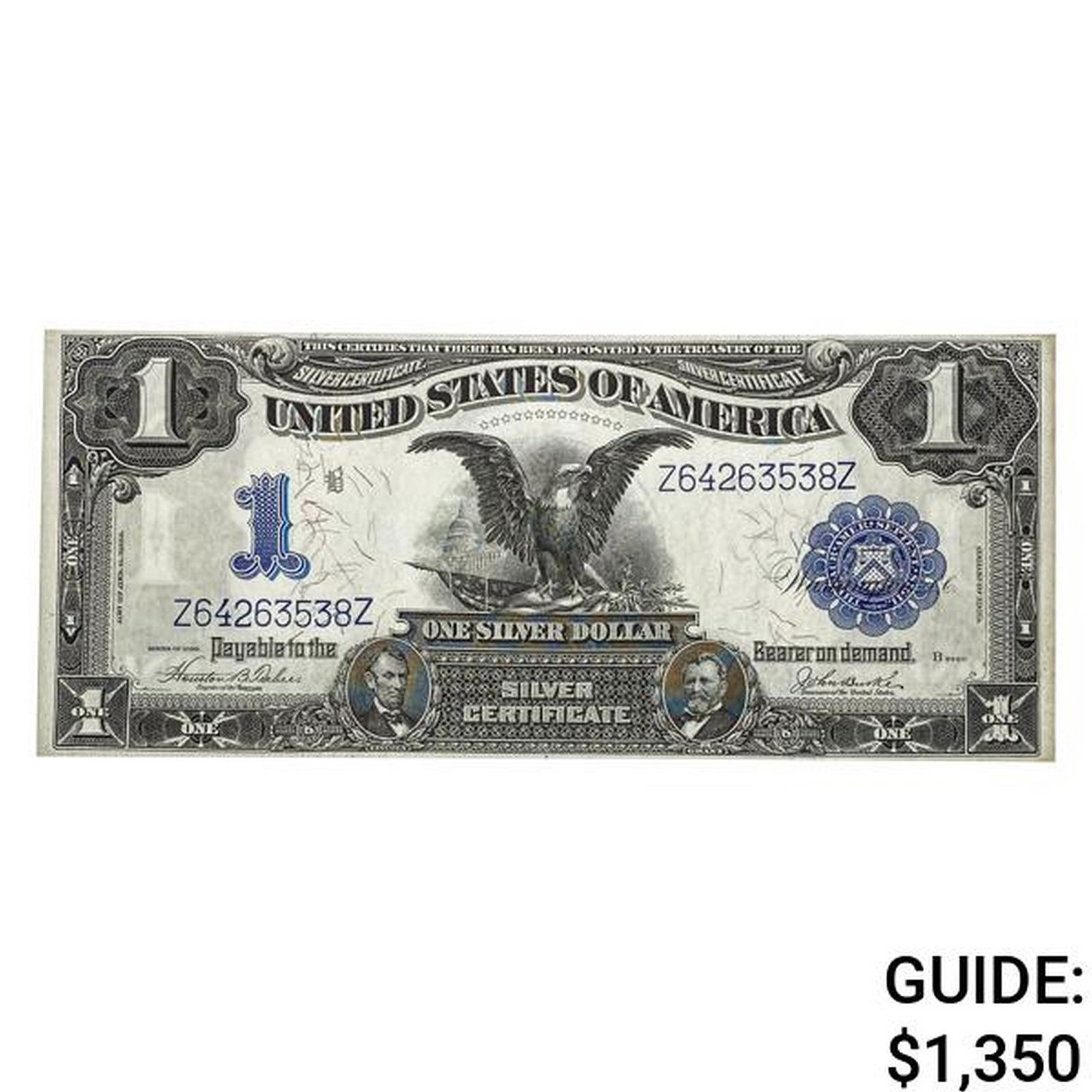 1899 $1 BLACK EAGLE SILVER CERTIFICATE ABOUT UNC (1 of 2)