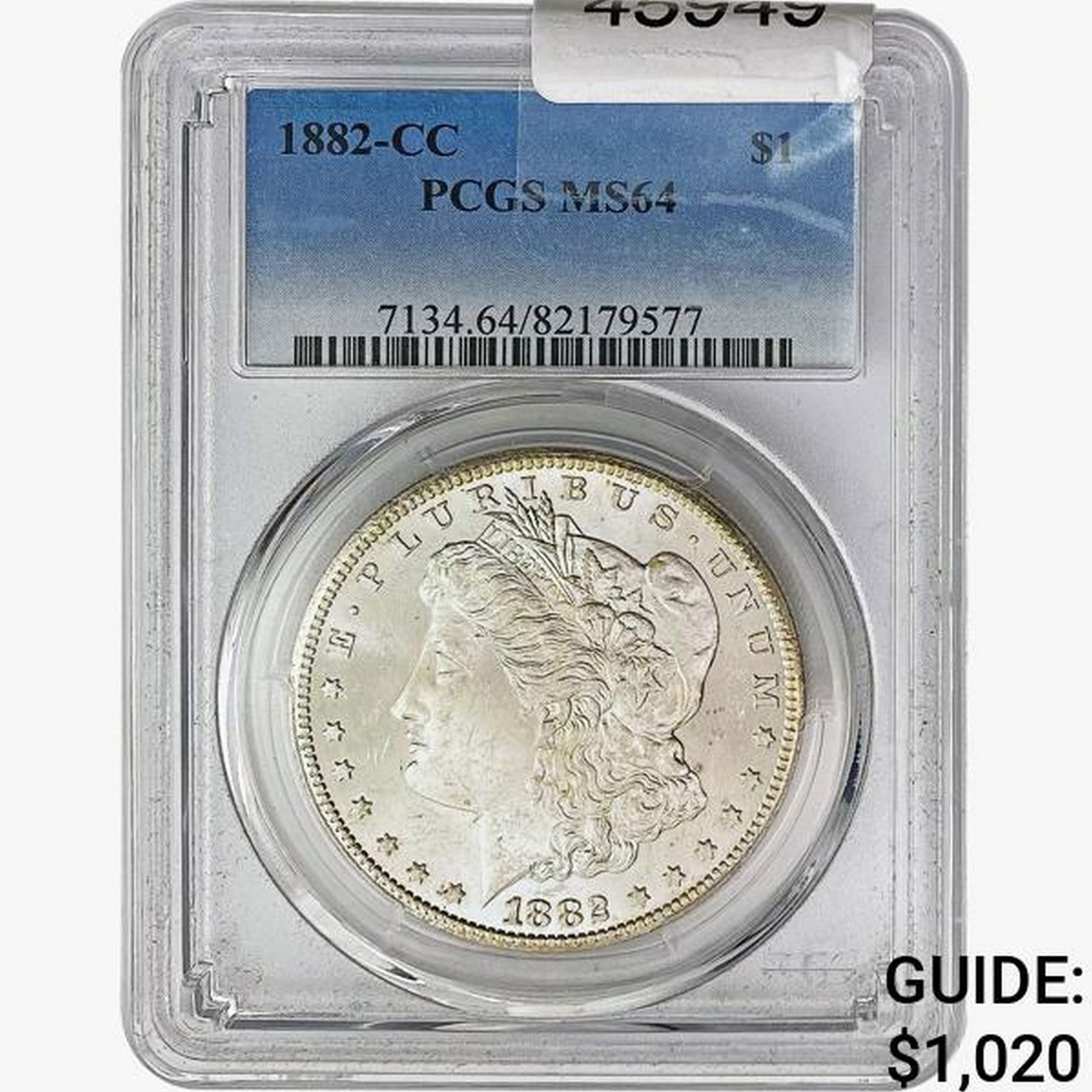 1882-CC Morgan Silver Dollar PCGS MS64 (1 of 2)