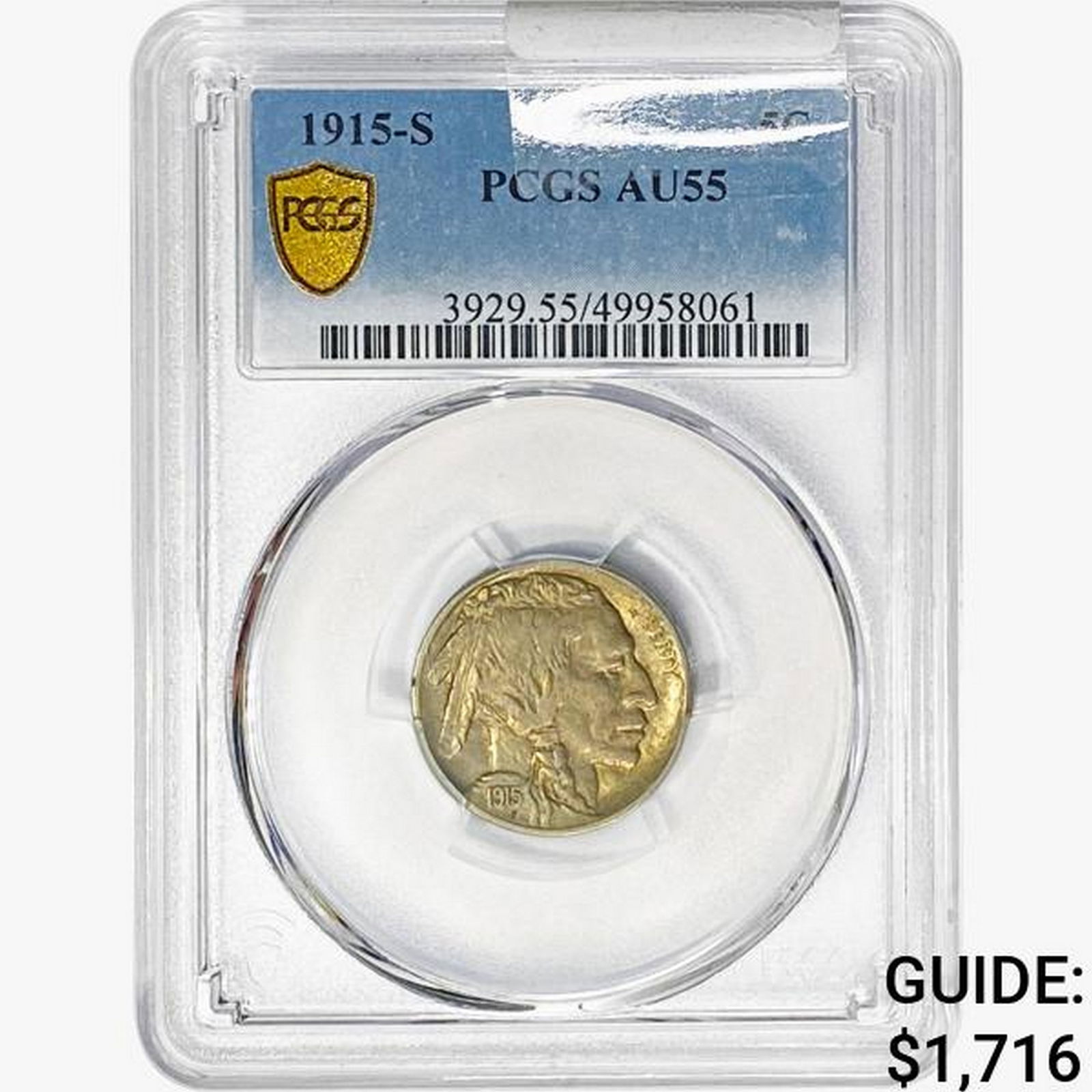 1915-S Buffalo Nickel PCGS AU55 (1 of 2)
