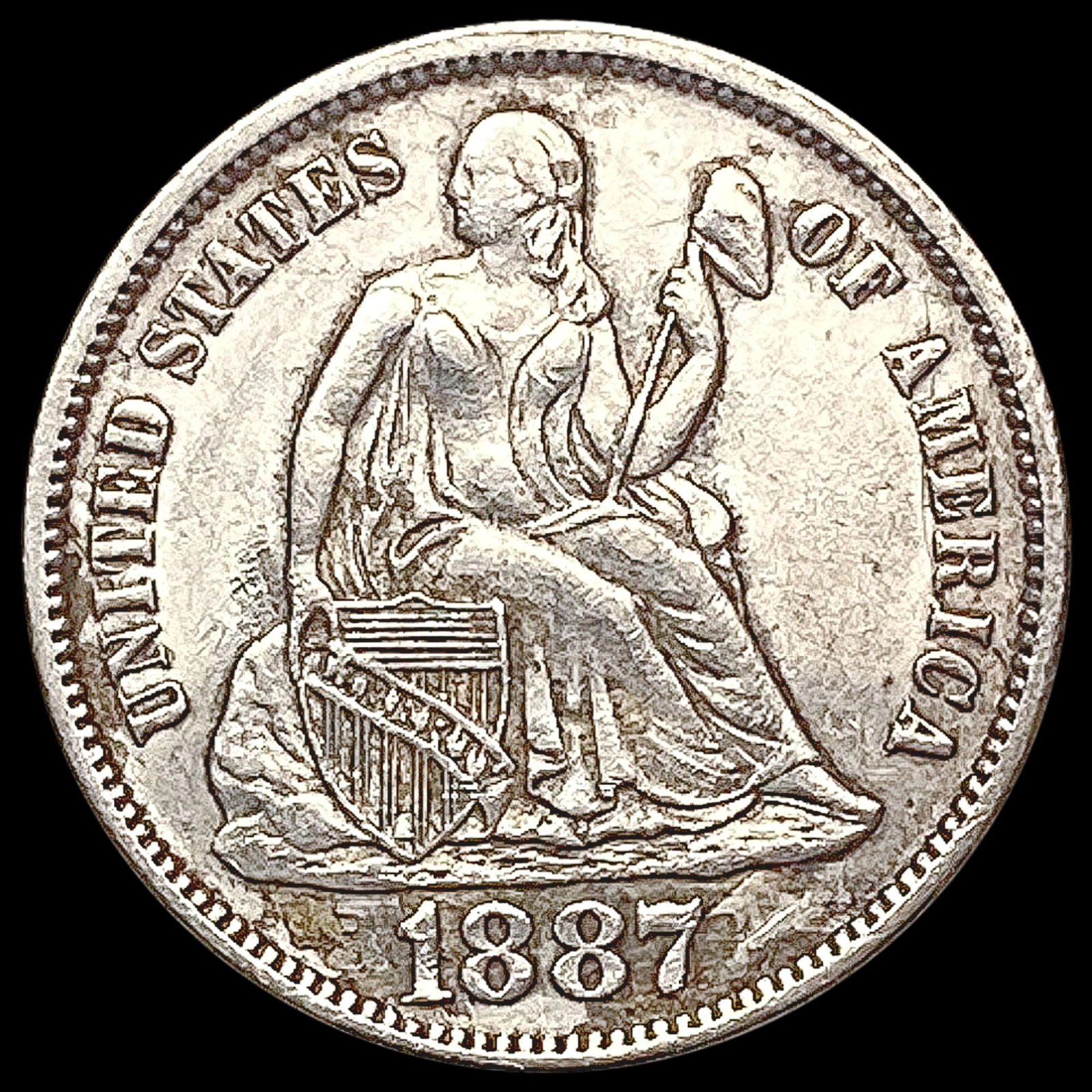 1887 Seated Liberty Dime CLOSELY UNCIRCULATED (1 of 2)
