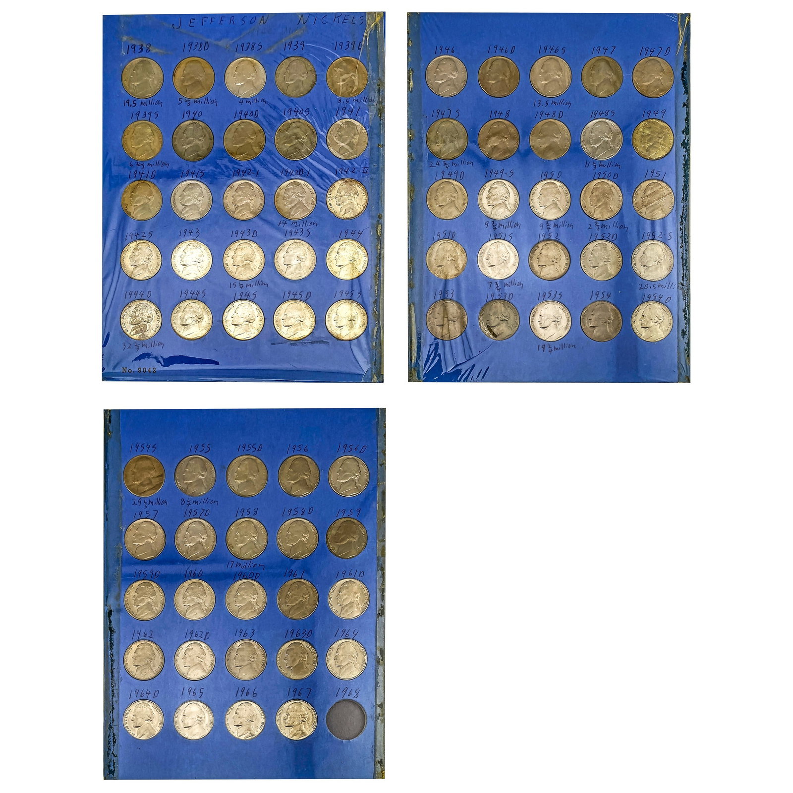 1938-1967 Jefferson Nickels Album [74 Coins]: 1938-1967 Jefferson Nickels Album [74 Coins]