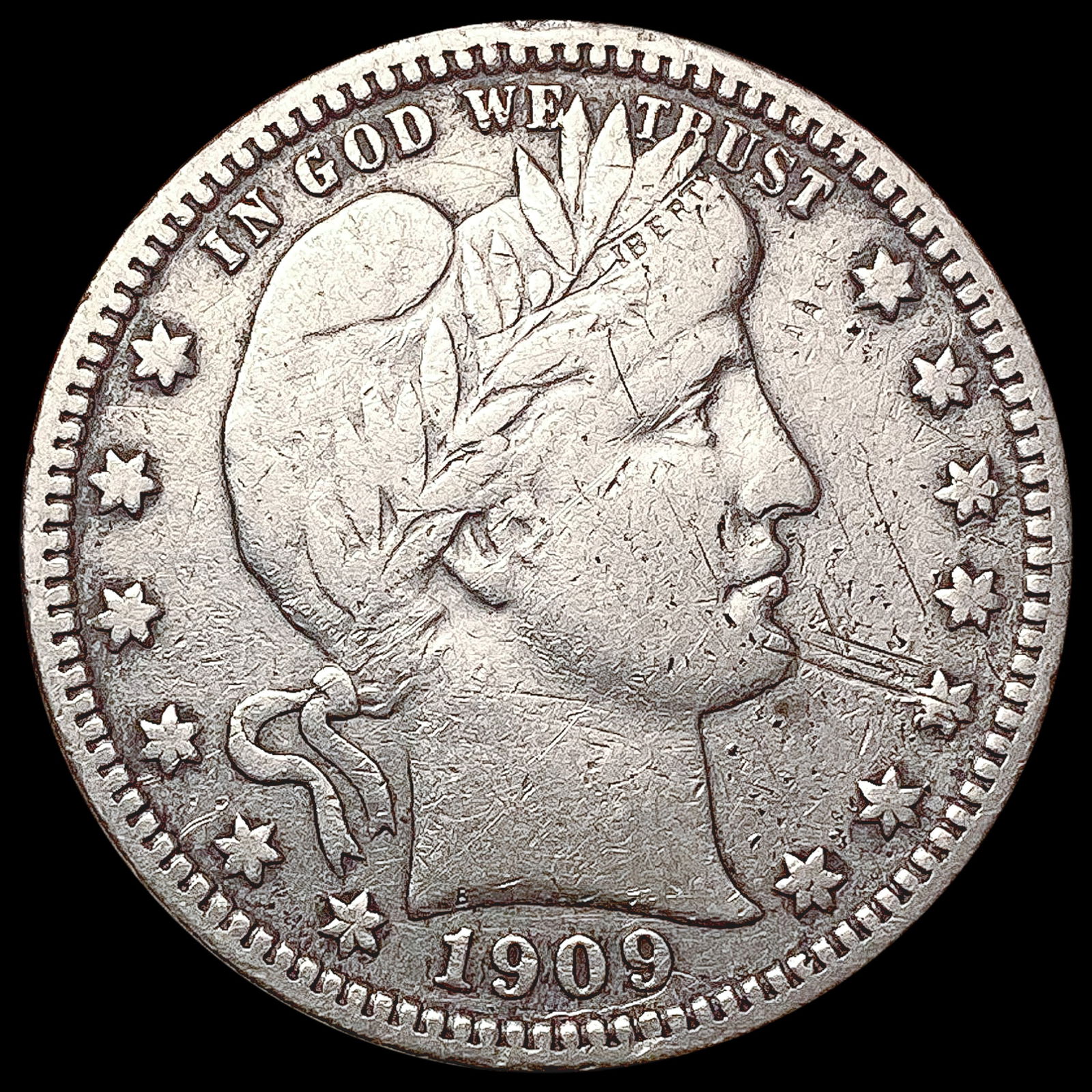 1909 Barber Quarter NEARLY UNCIRCULATED (1 of 2)