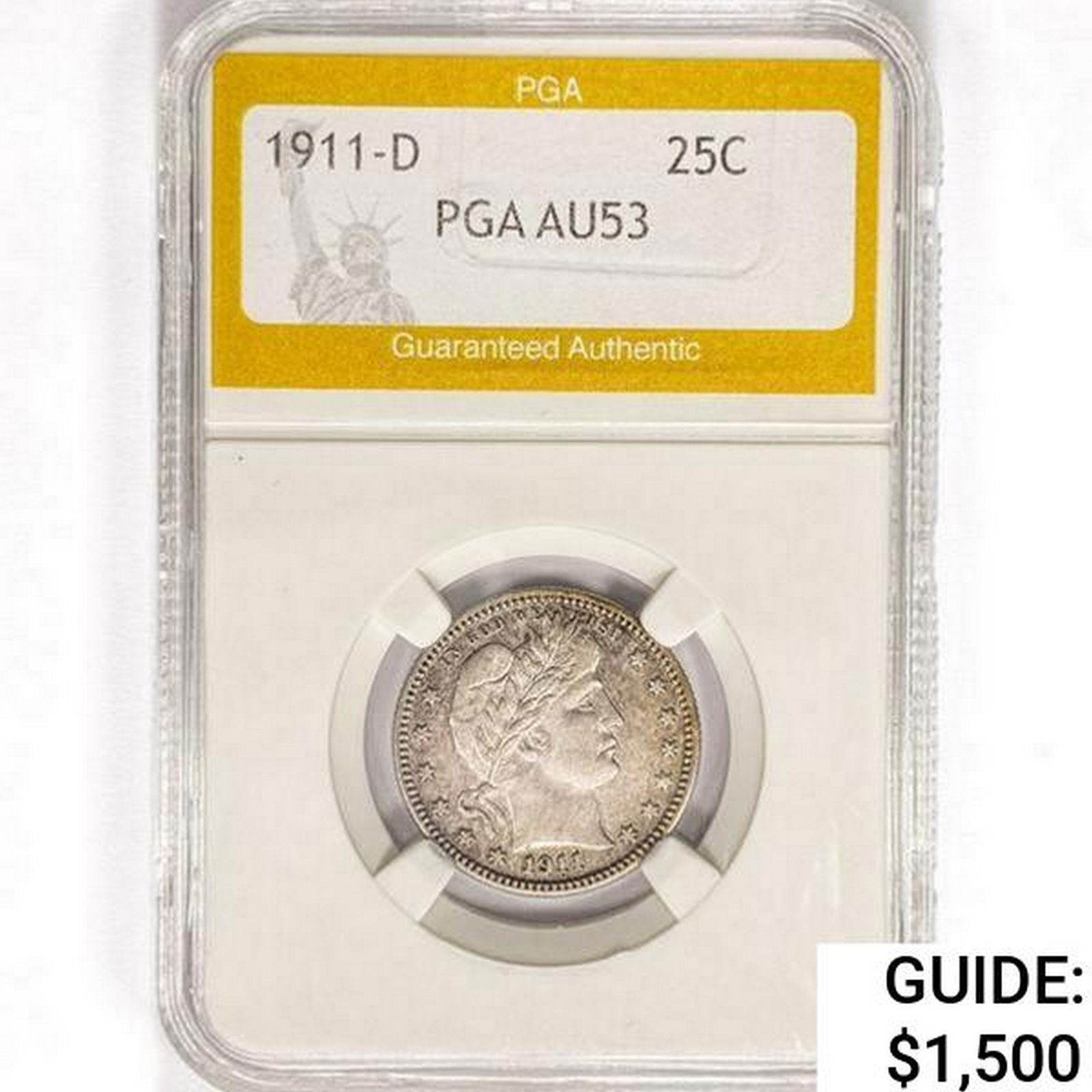 1911-D Barber Quarter PGA AU53 (1 of 2)