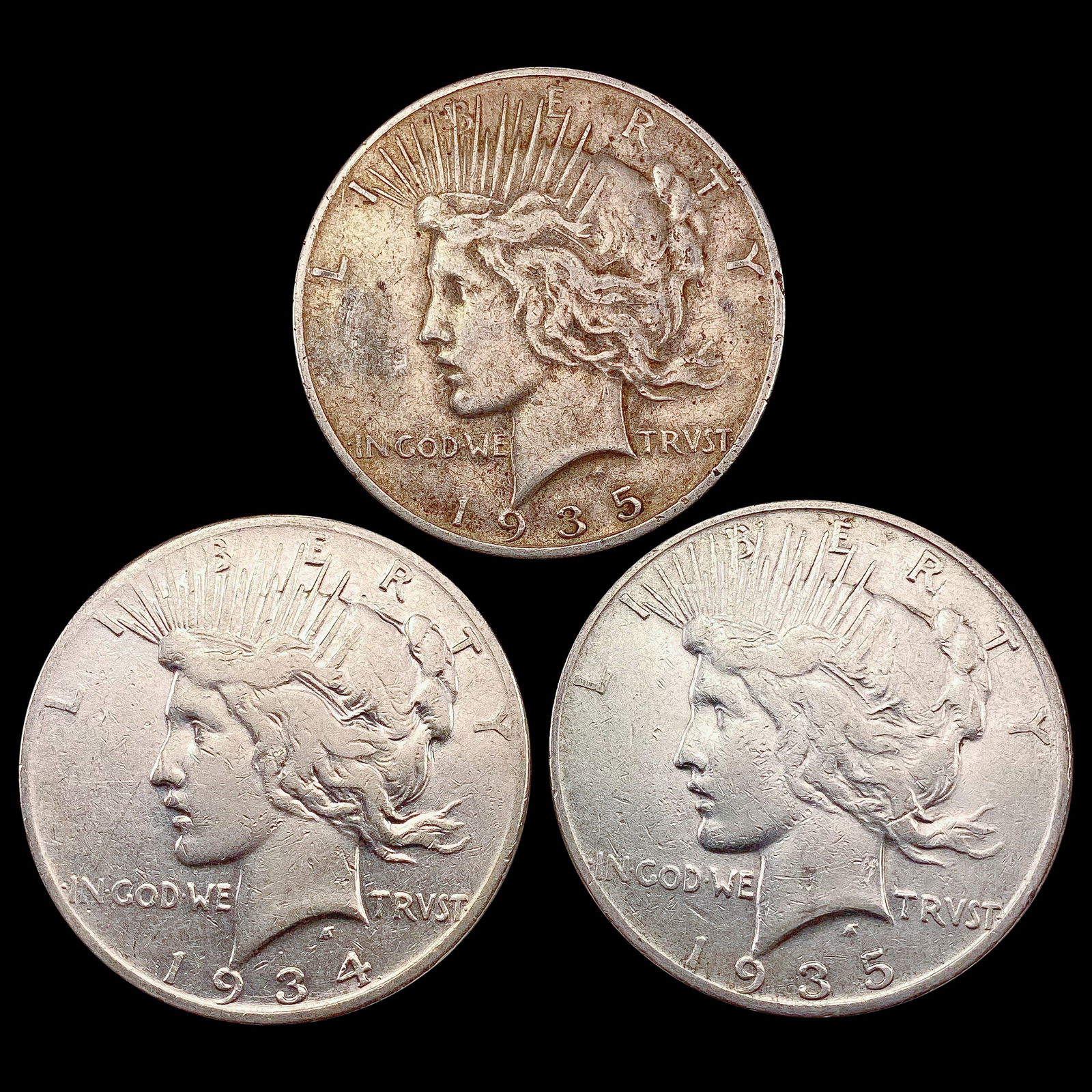 [3] 1934-1935 Silver Peace Dollar LIGHTLY CIRCULATED (1 of 2)