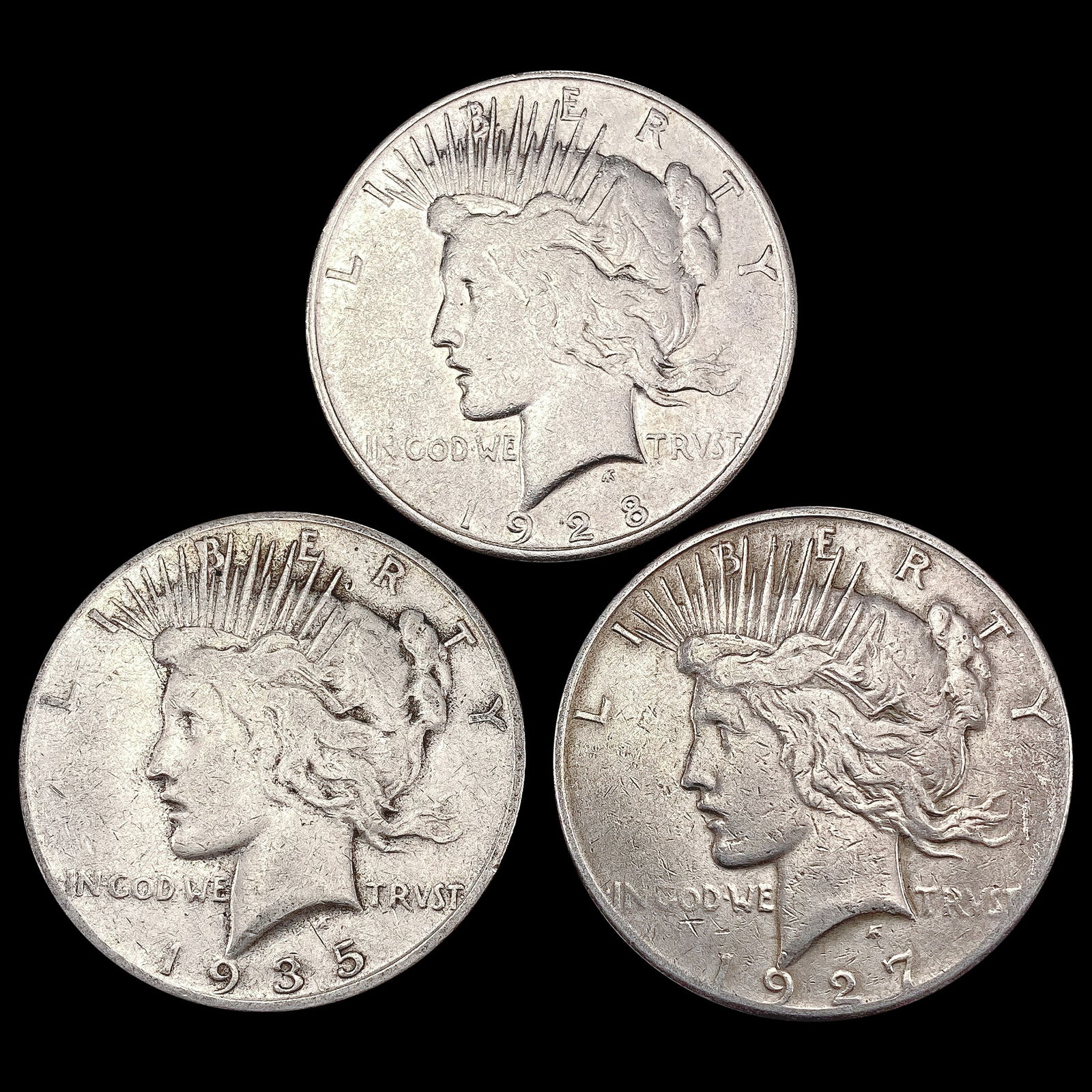 [3] 1927-1935 Silver Peace Dollar LIGHTLY CIRCULATED (1 of 2)