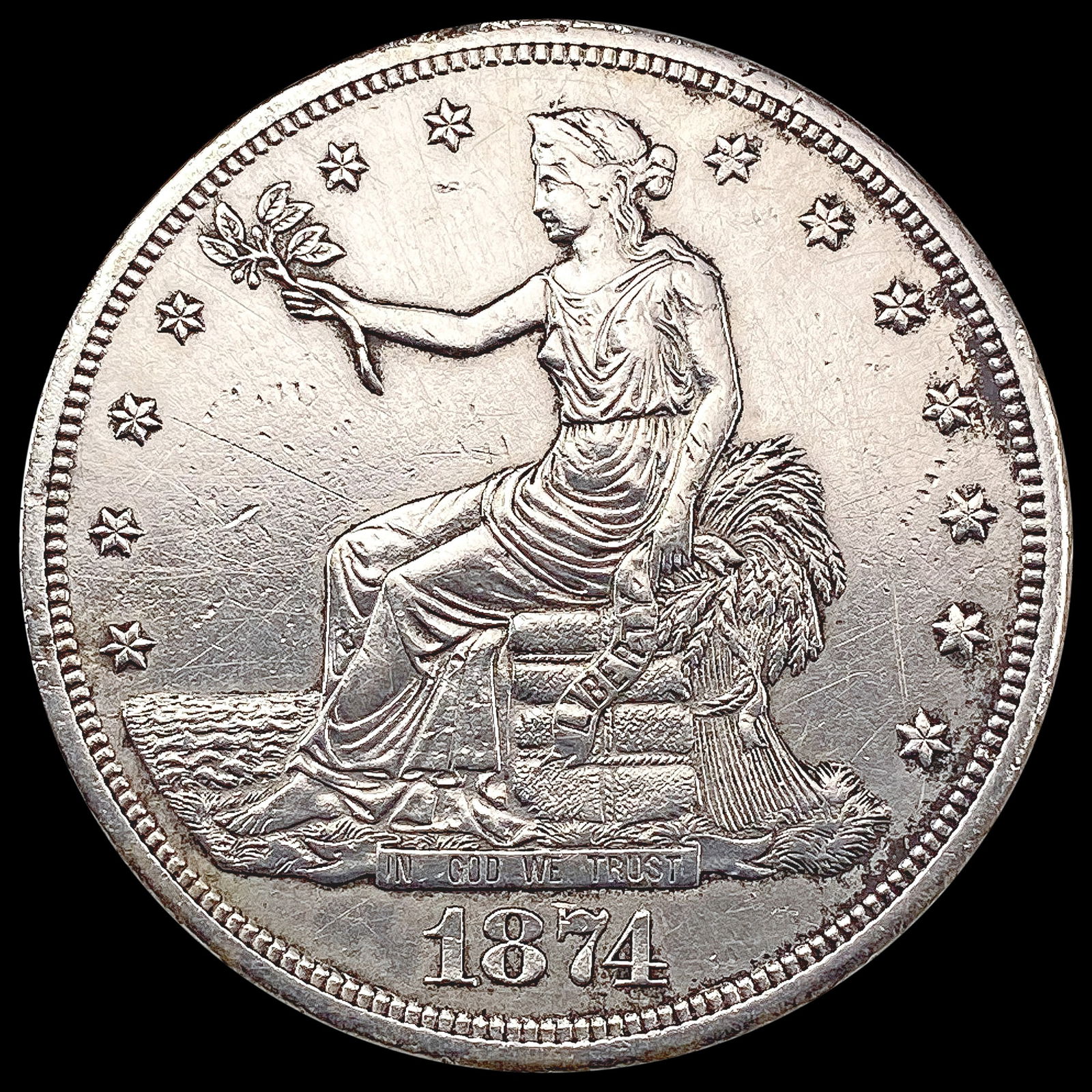 1874-S Silver Trade Dollar CLOSELY UNCIRCULATED (1 of 2)