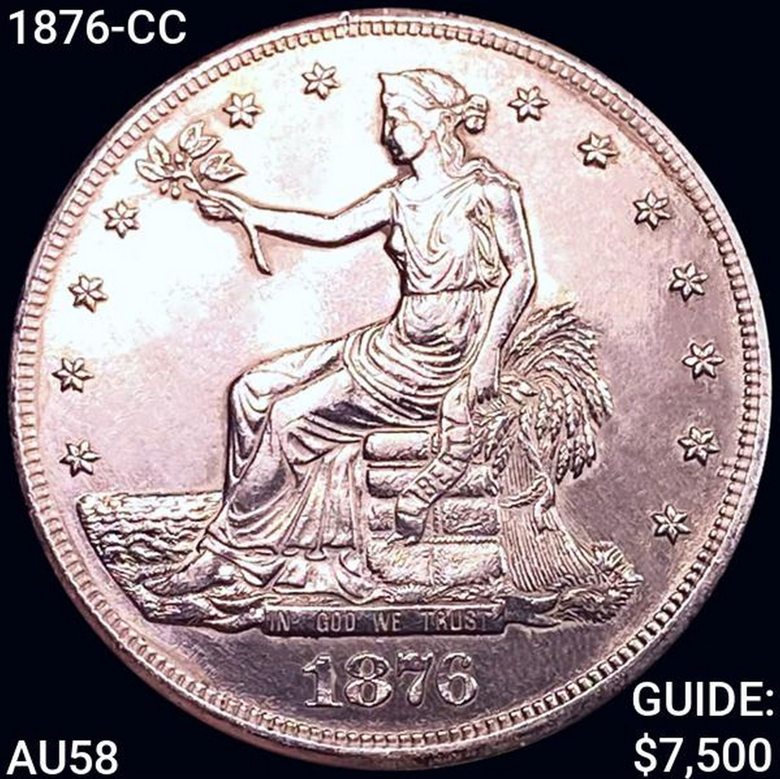 1876-CC Silver Trade Dollar CHOICE AU (1 of 2)