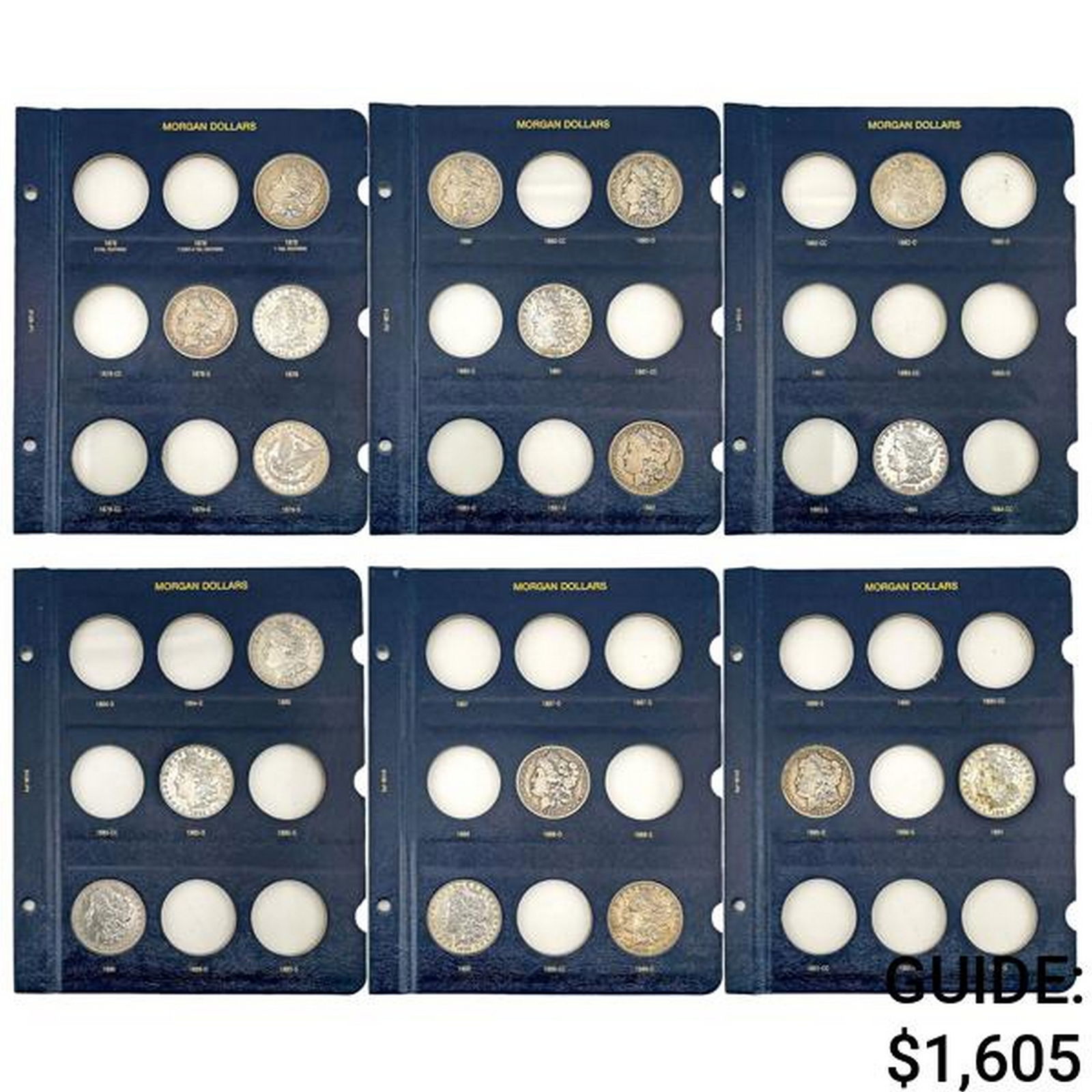 1878-1891 Morgan Dollars Album [18 Coins] (1 of 14)