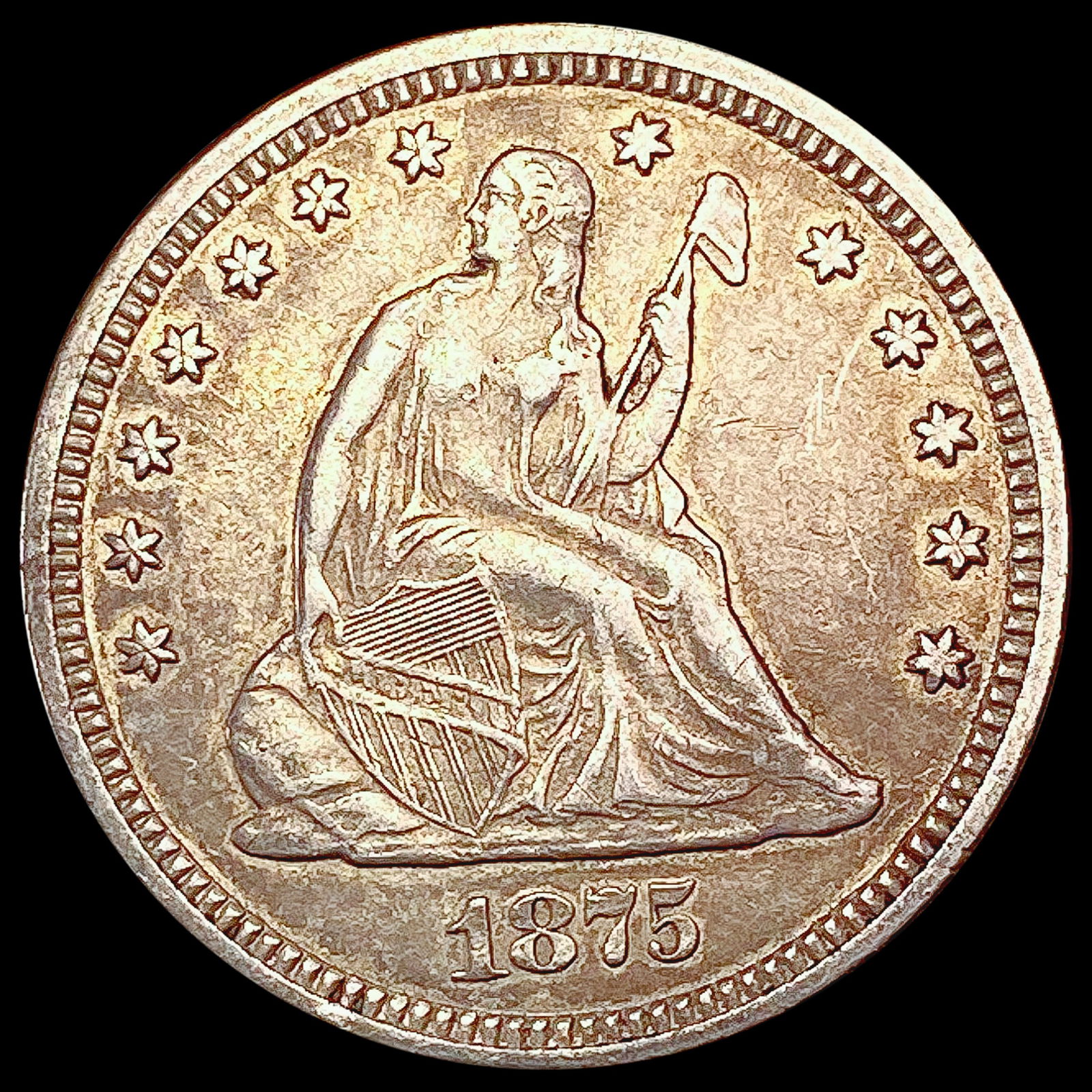 1875 Seated Liberty Quarter CLOSELY UNCIRCULATED (1 of 2)