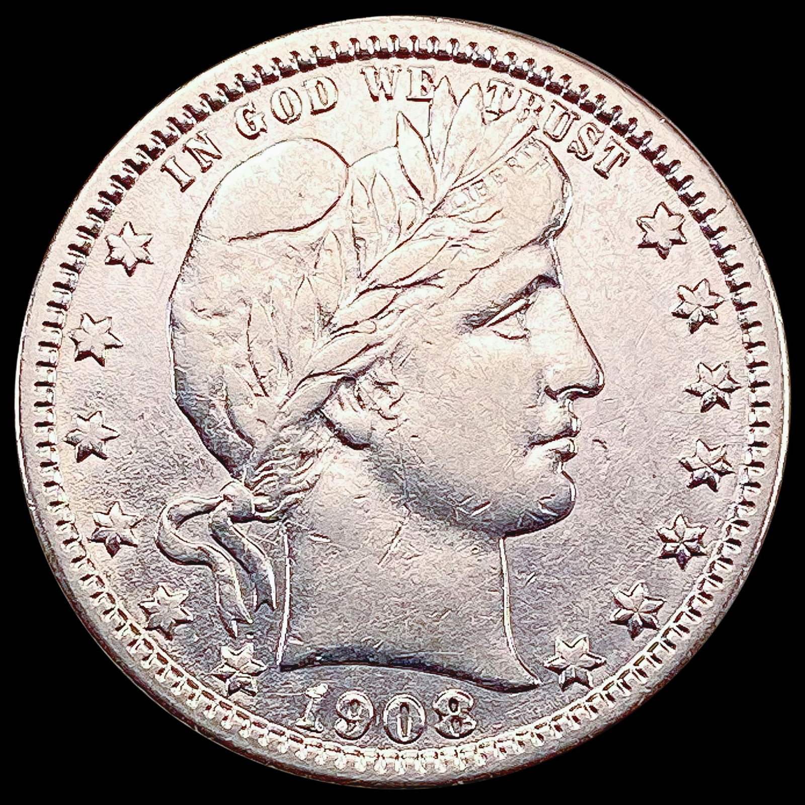 1908-O Barber Quarter CLOSELY UNCIRCULATED (1 of 2)