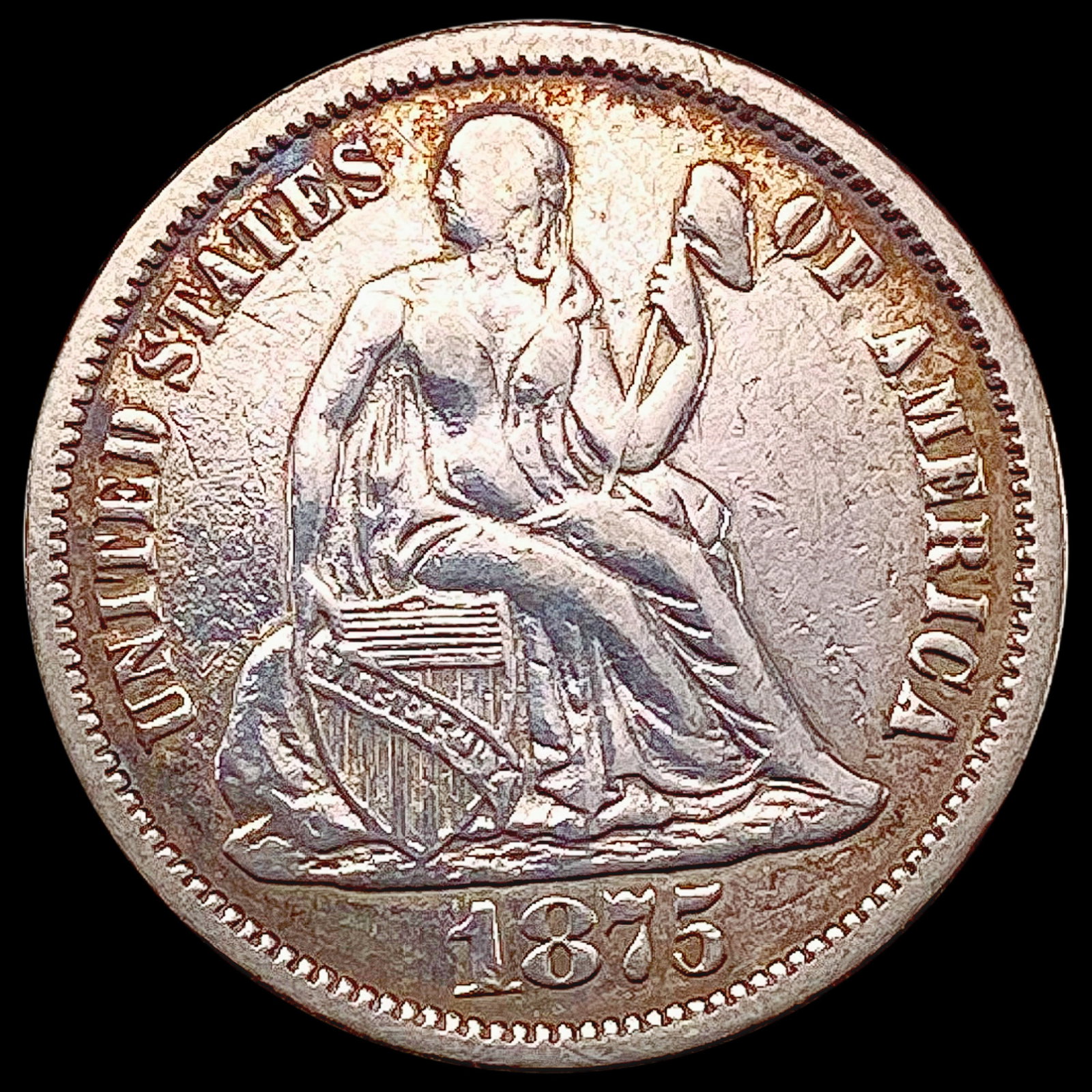1875 Seated Liberty Dime CLOSELY UNCIRCULATED (1 of 2)