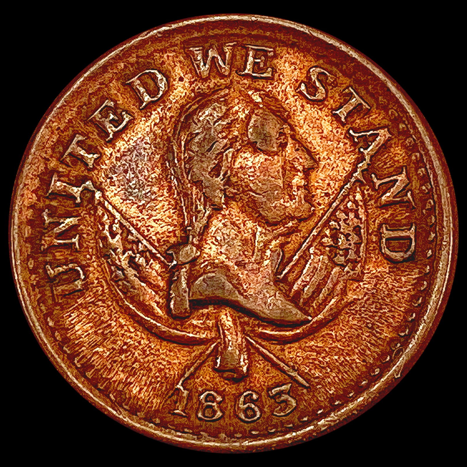 1863 Civil War Token; Broas Bros. Pie Bakers CLOSELY UNCIRCULATED: 1863 Civil War Token; Broas Bros. Pie Bakers CLOSELY UNCIRCULATED