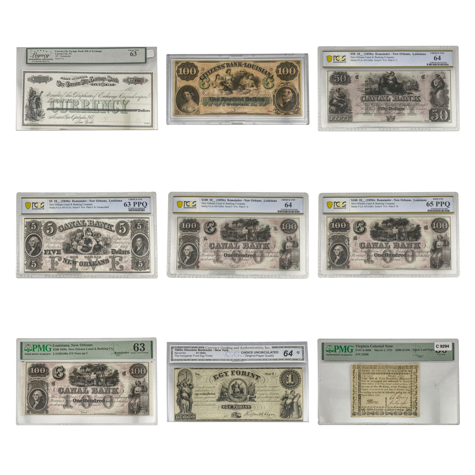 [9]1781-1870 Varied United States Paper Notes (1 of 4)
