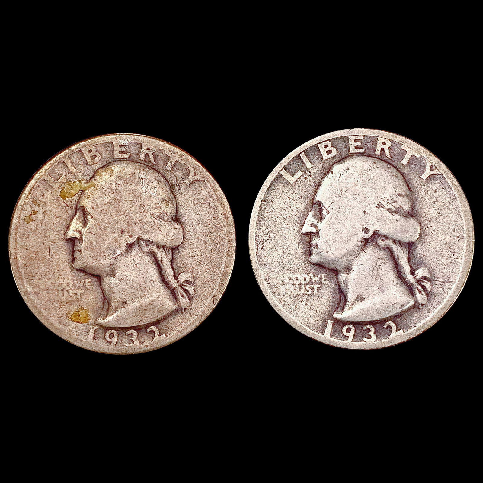 1932-D, 1932-S Washington Quarter Lot [2 Coins] NICELY CIRCULATED (1 of 2)