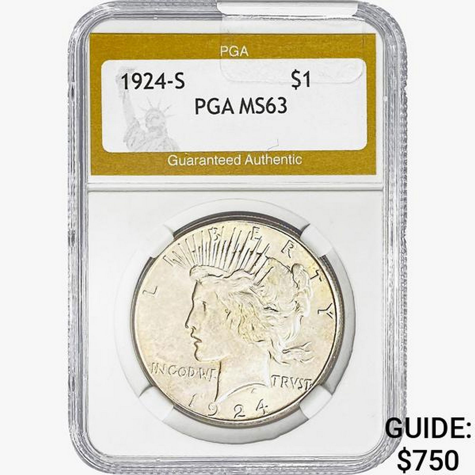 1924-S Silver Peace Dollar PGA MS63 (1 of 2)