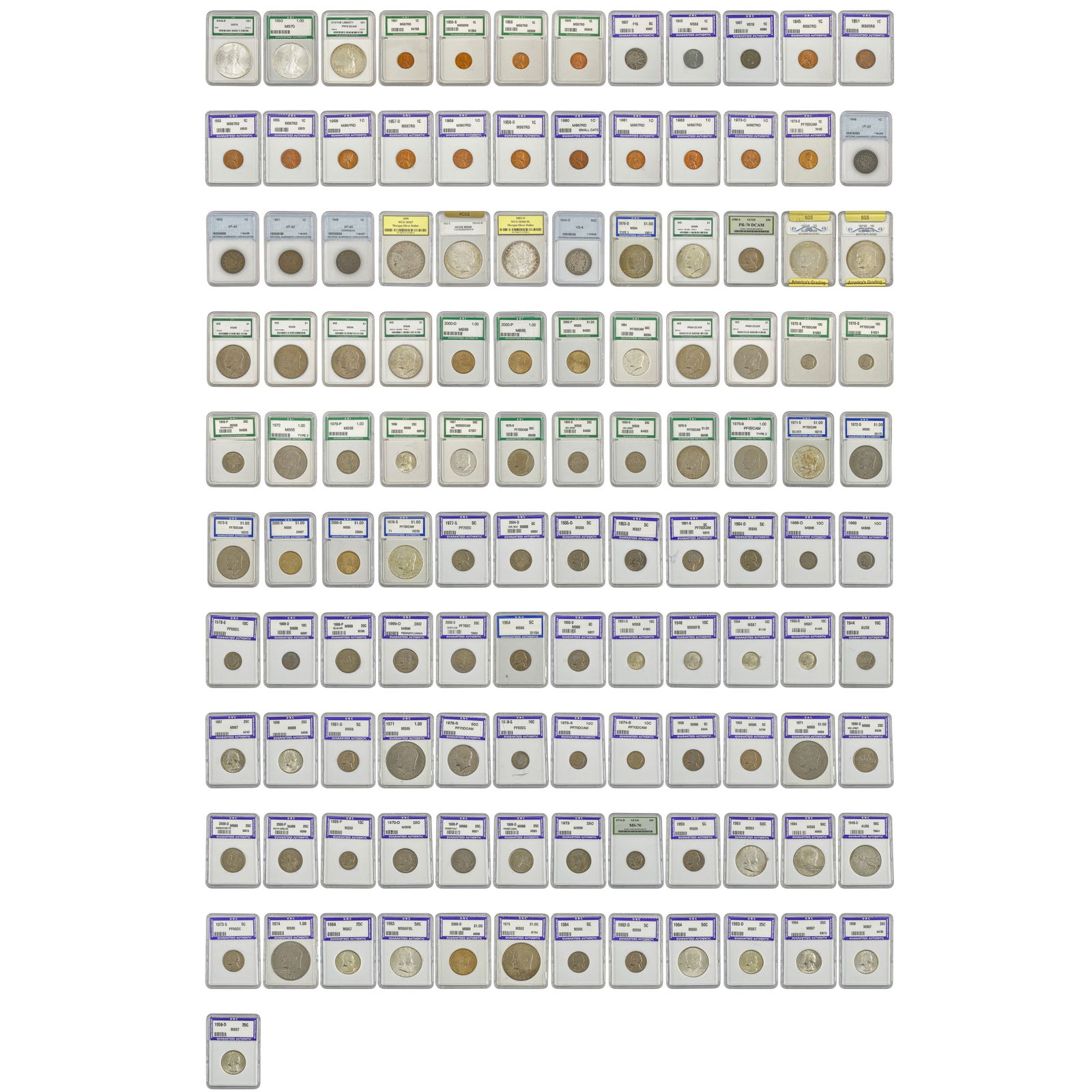 1905-2000 [91] U.S. Slabbed Coin Lot (1 of 13)