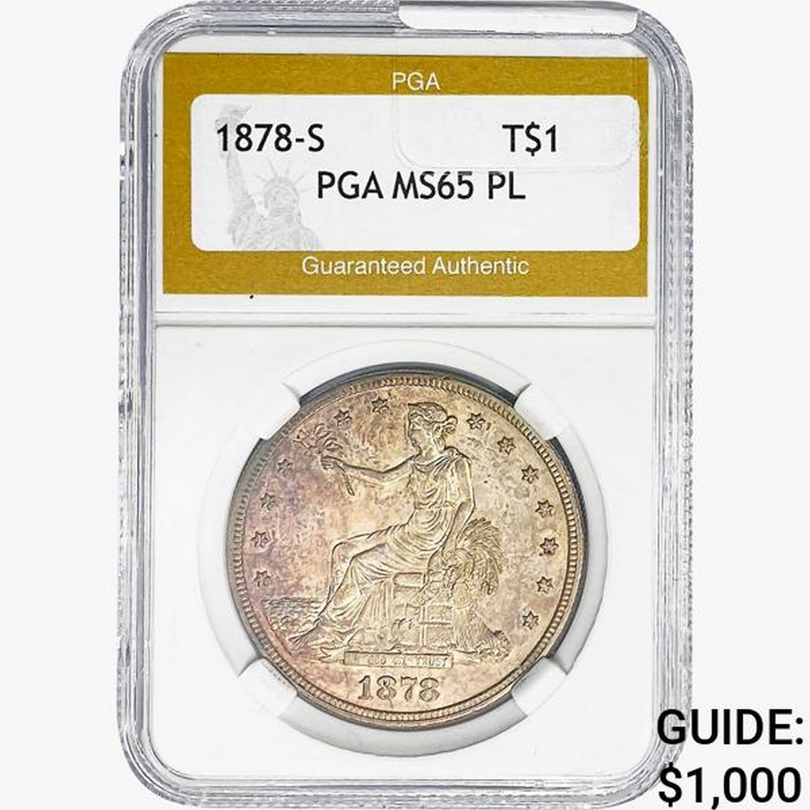 1878-S Silver Trade Dollar PGA MS65 PL (1 of 2)