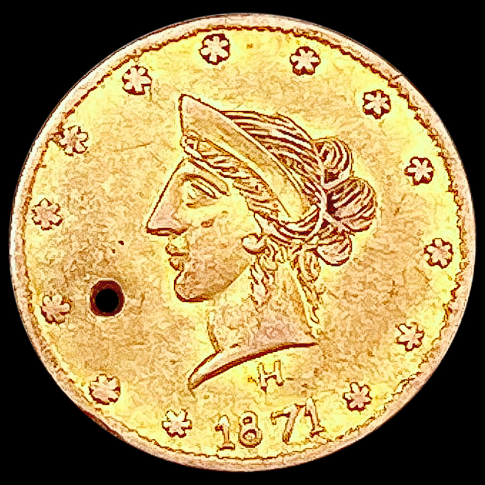 1871 Liberty Head California Gold Half Dollar HIGH GRADE: 1871 Liberty Head California Gold Half Dollar HIGH GRADE