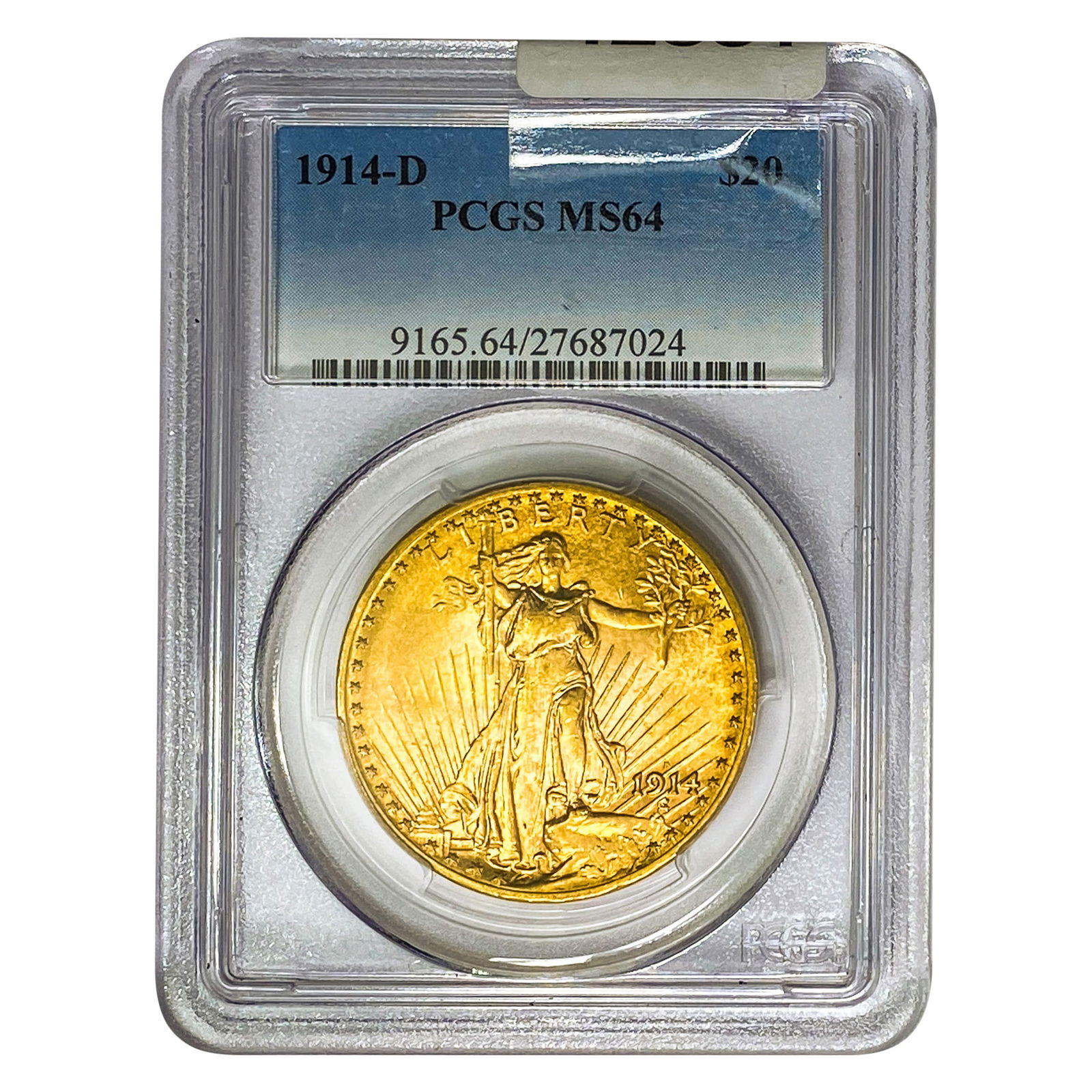 1914-D $20 Gold Double Eagle PCGS MS64 (1 of 2)