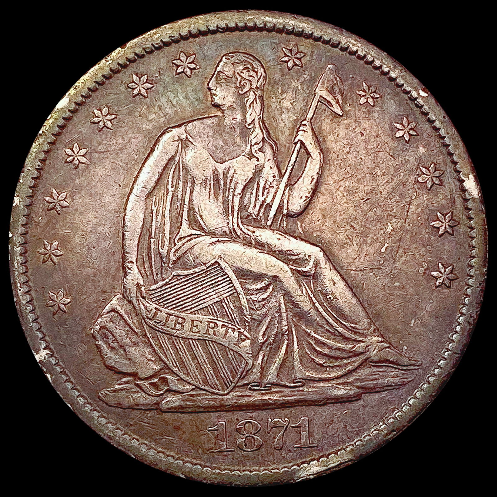 1871-S Seated Liberty Half Dollar CLOSELY UNCIRCULATED (1 of 2)
