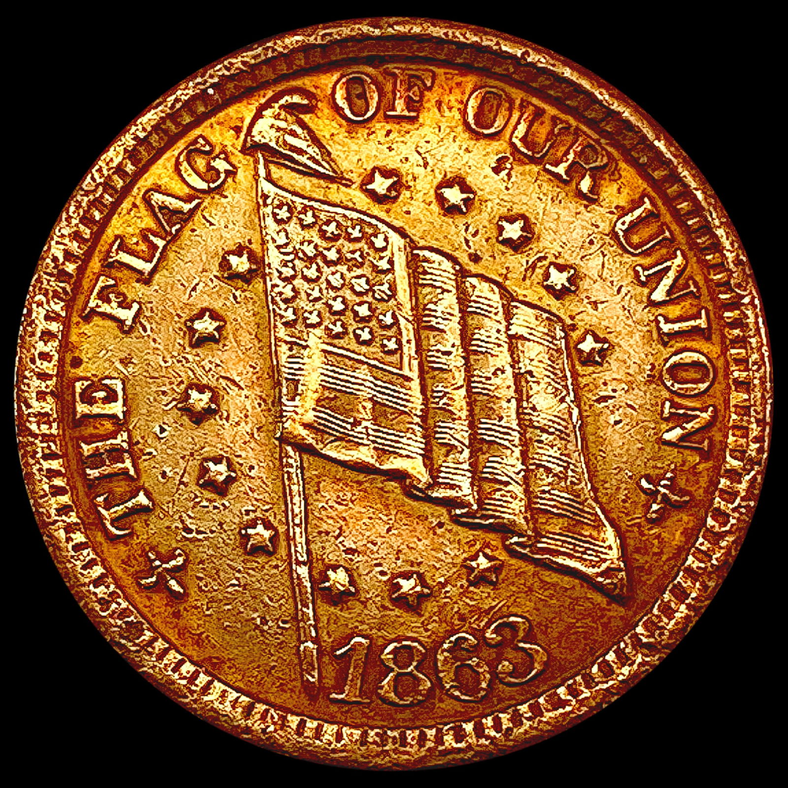 1863 Civil War Token;Dix Cent CLOSELY UNCIRCULATED (1 of 2)