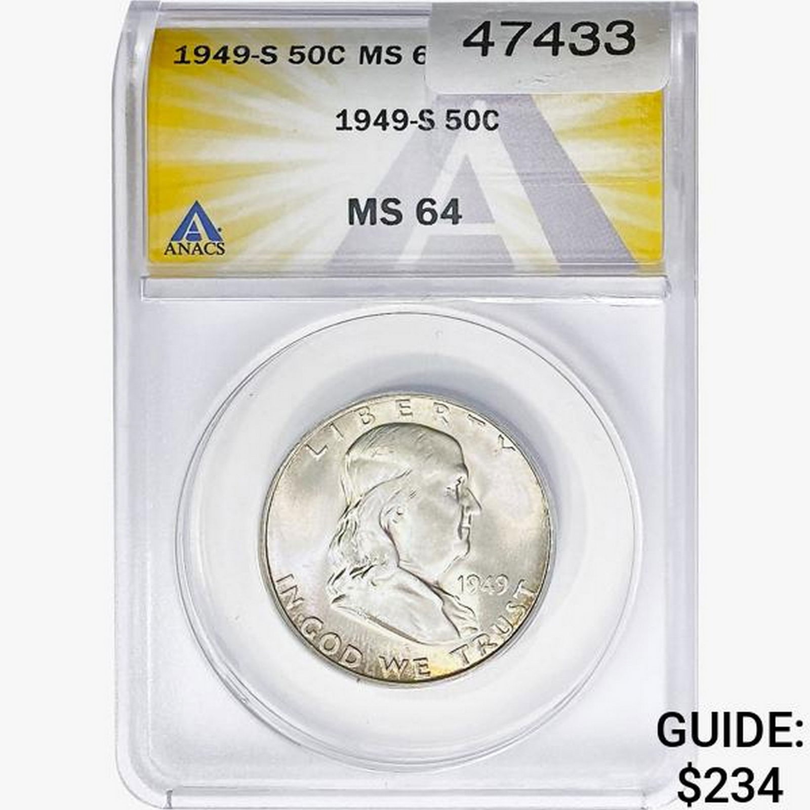 1949-S Franklin Half Dollar ANACS MS64 (1 of 2)