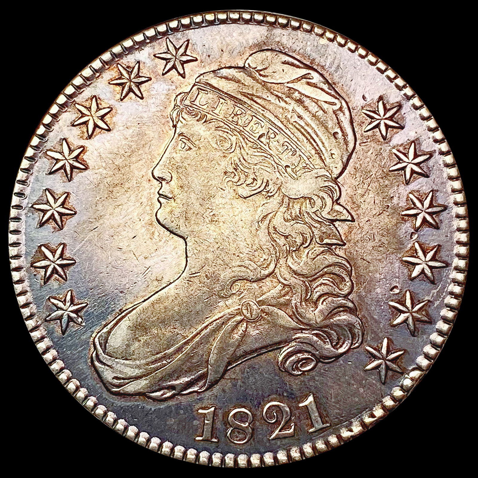 1821 Capped Bust Half Dollar CLOSELY UNCIRCULATED (1 of 2)