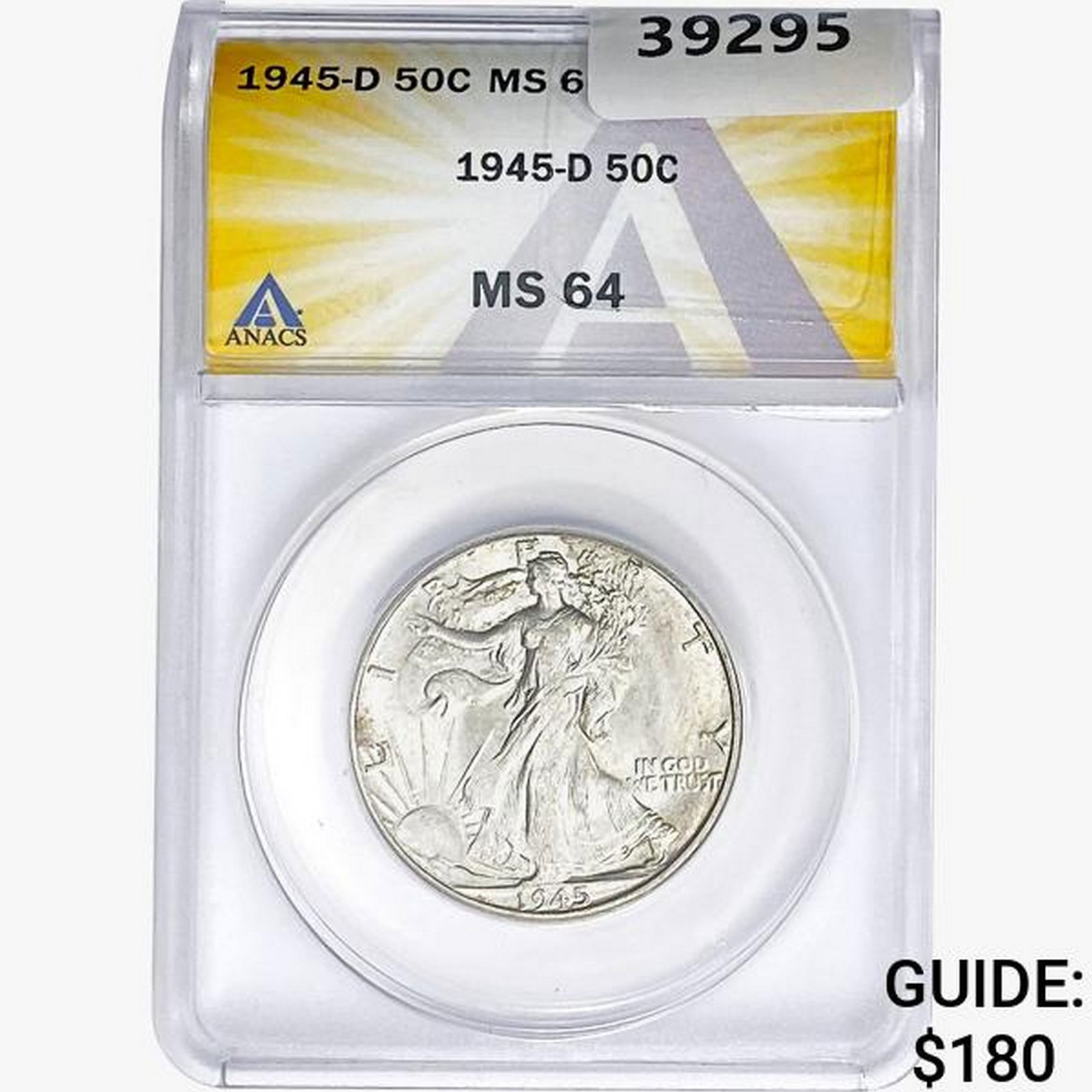 1945-D Walking Liberty Half Dollar ANACS MS64 (1 of 2)