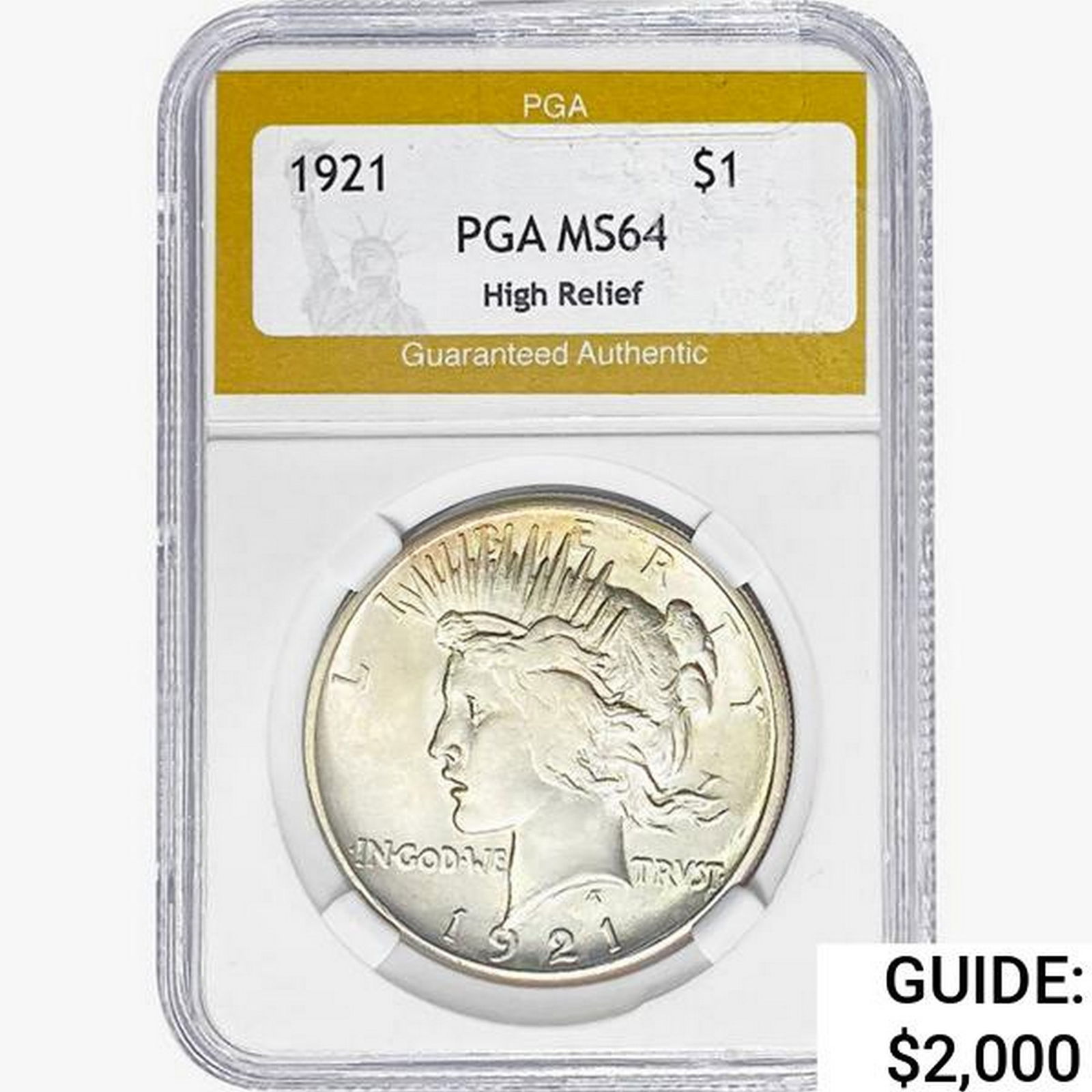 1921 Silver Peace Dollar PGA MS64 HR (1 of 2)