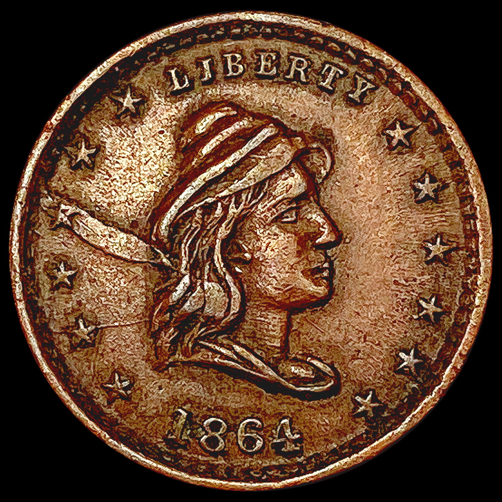 1864 Civil War Token CLOSELY UNCIRCULATED (1 of 2)