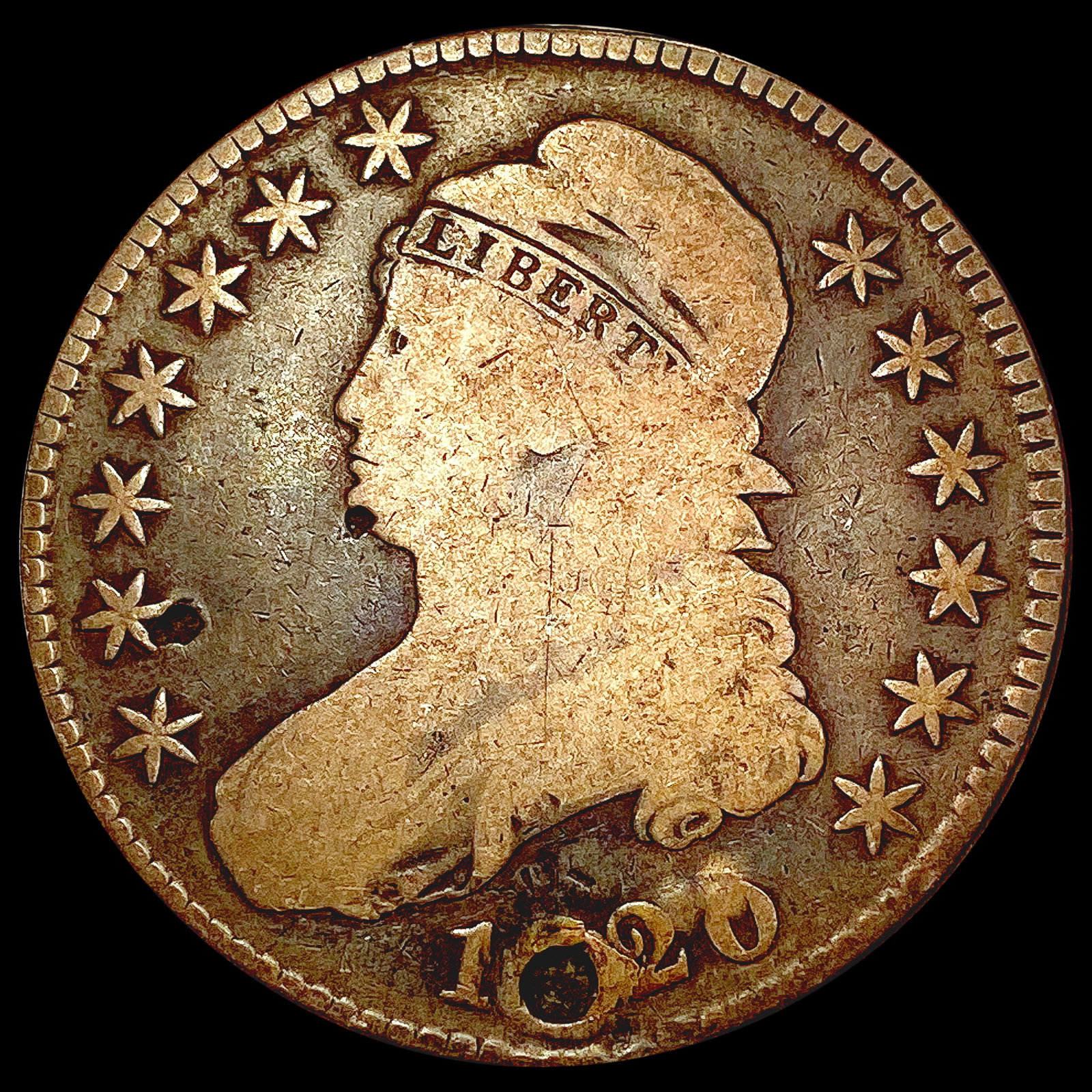 1820 Capped Bust Half Dollar NICELY CIRCULATED: 1820 Capped Bust Half Dollar NICELY CIRCULATED