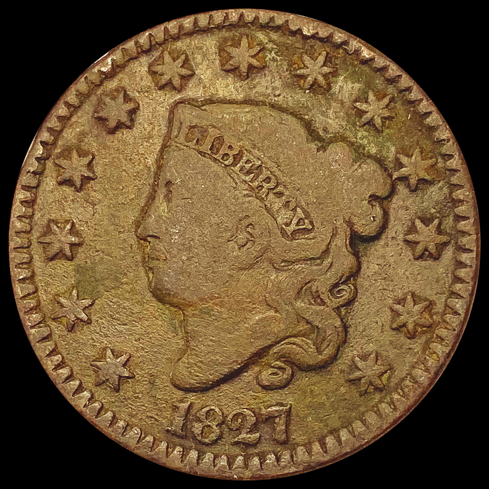 1827 Coronet Head Large Cent NICELY CIRCULATED (1 of 2)