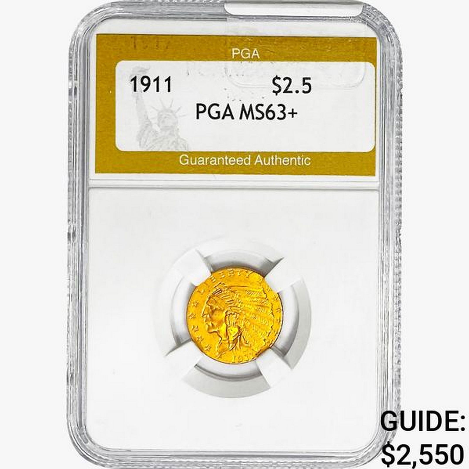 1911 $2.50 Gold Quarter Eagle PGA MS63+ (1 of 2)