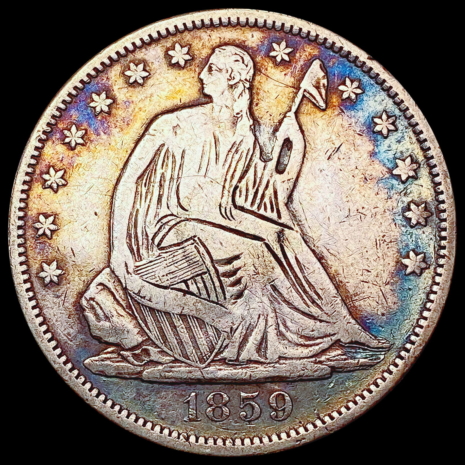 1859-S Seated Liberty Half Dollar LIGHTLY CIRCULATED (1 of 2)