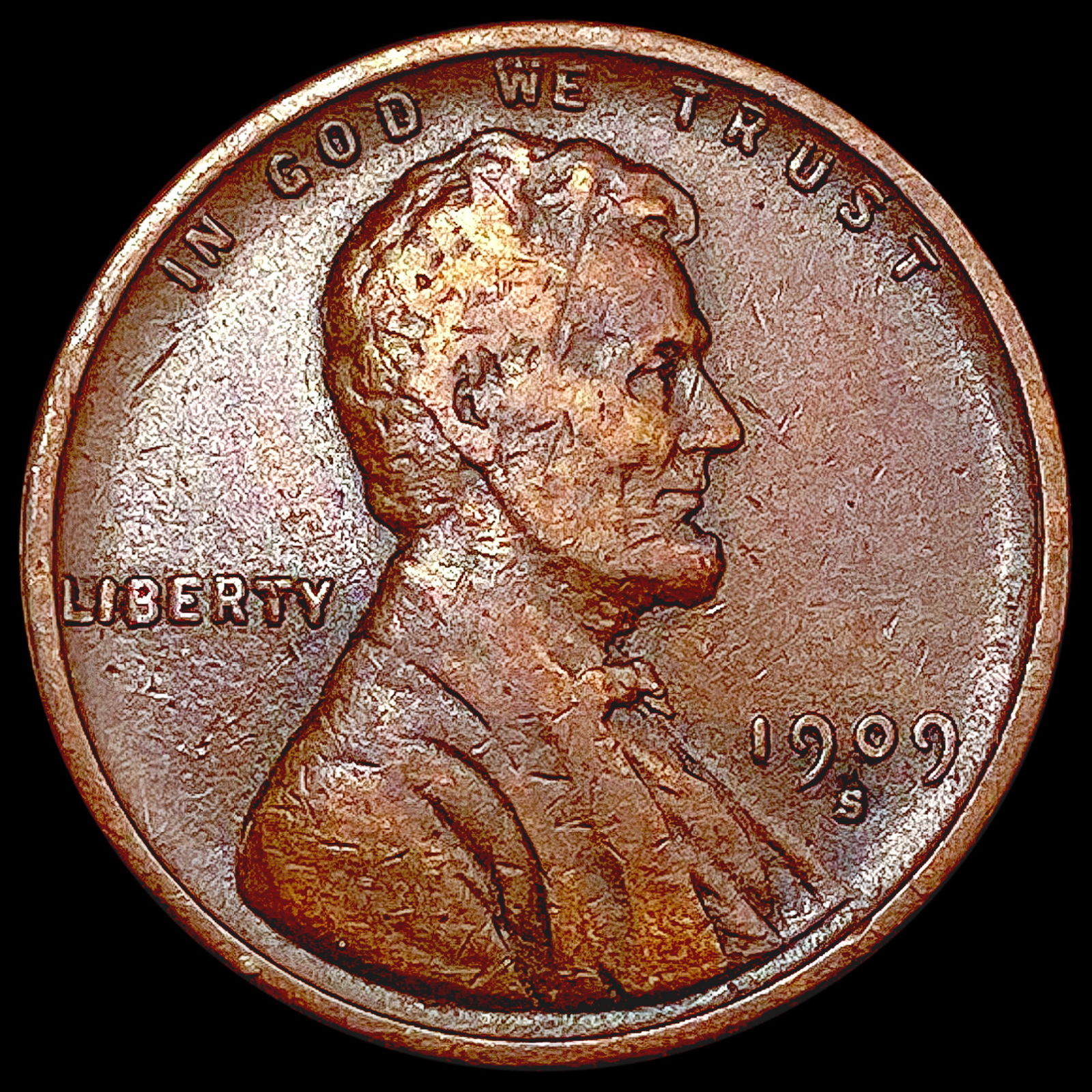1909-S Wheat Cent LIGHTLY CIRCULATED (1 of 2)